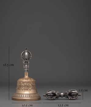 Handcrafted Tibetan Bell & Vajra Set | Ritual Bell and Sacred Vajra