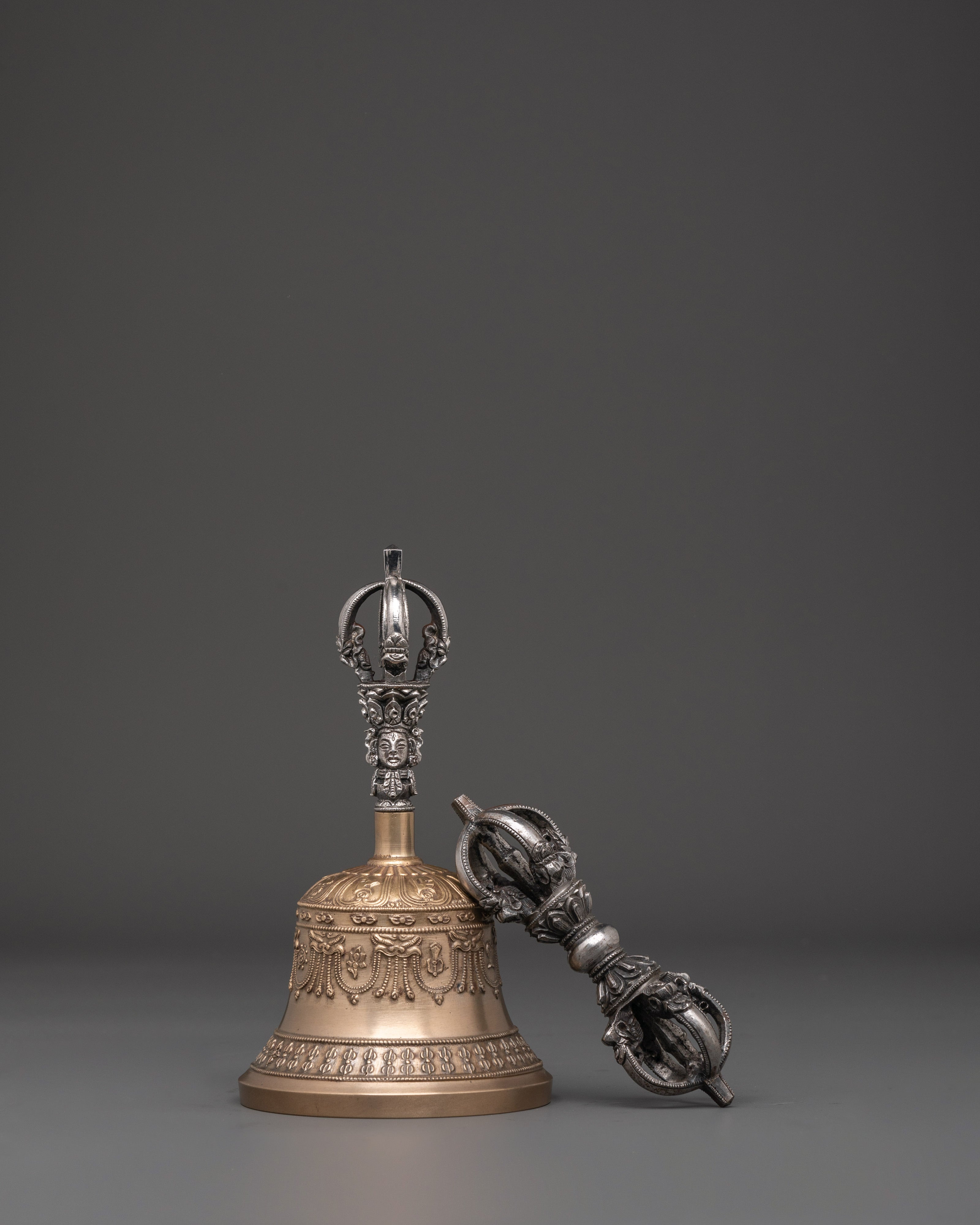 Handcrafted Tibetan Bell & Vajra Set | Ritual Bell and Sacred Vajra