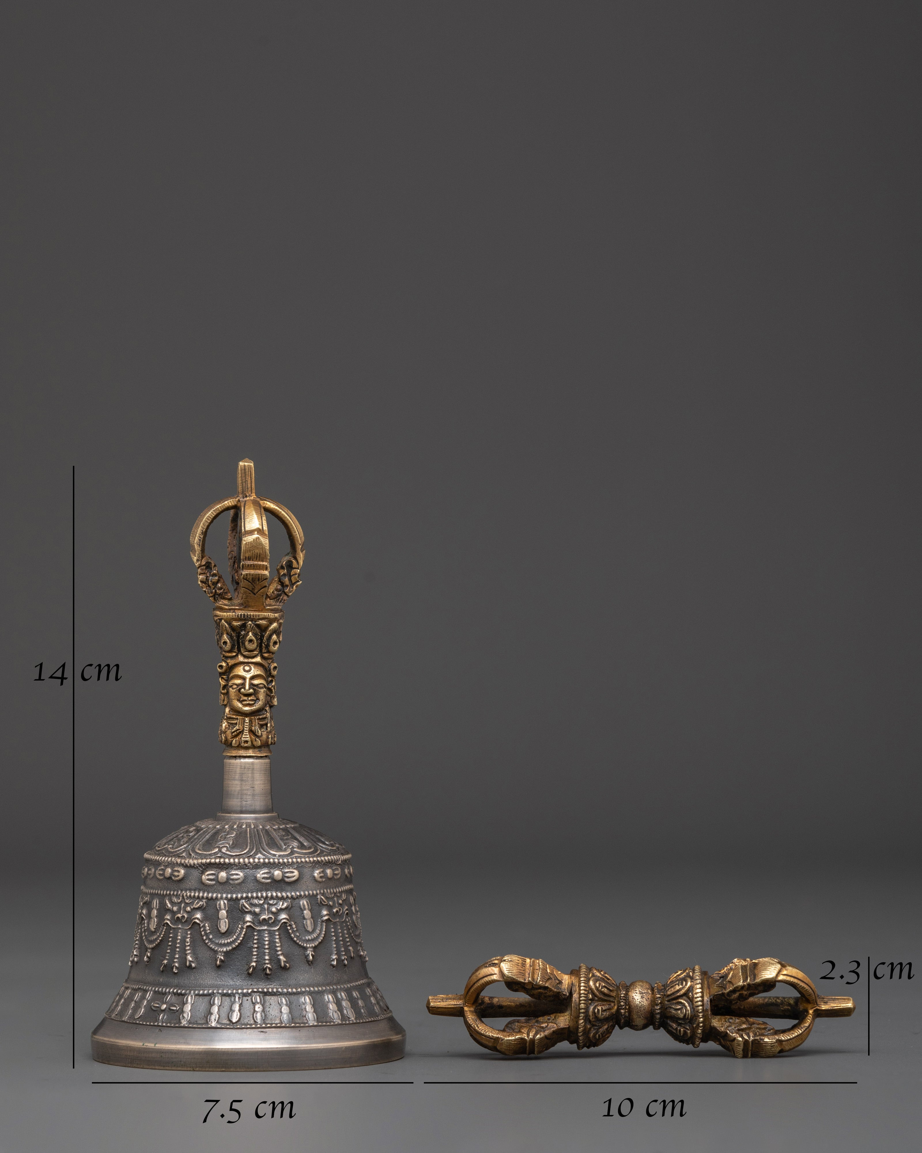 Brass Tibetan Bell & Vajra Set | Sacred Meditation Tools