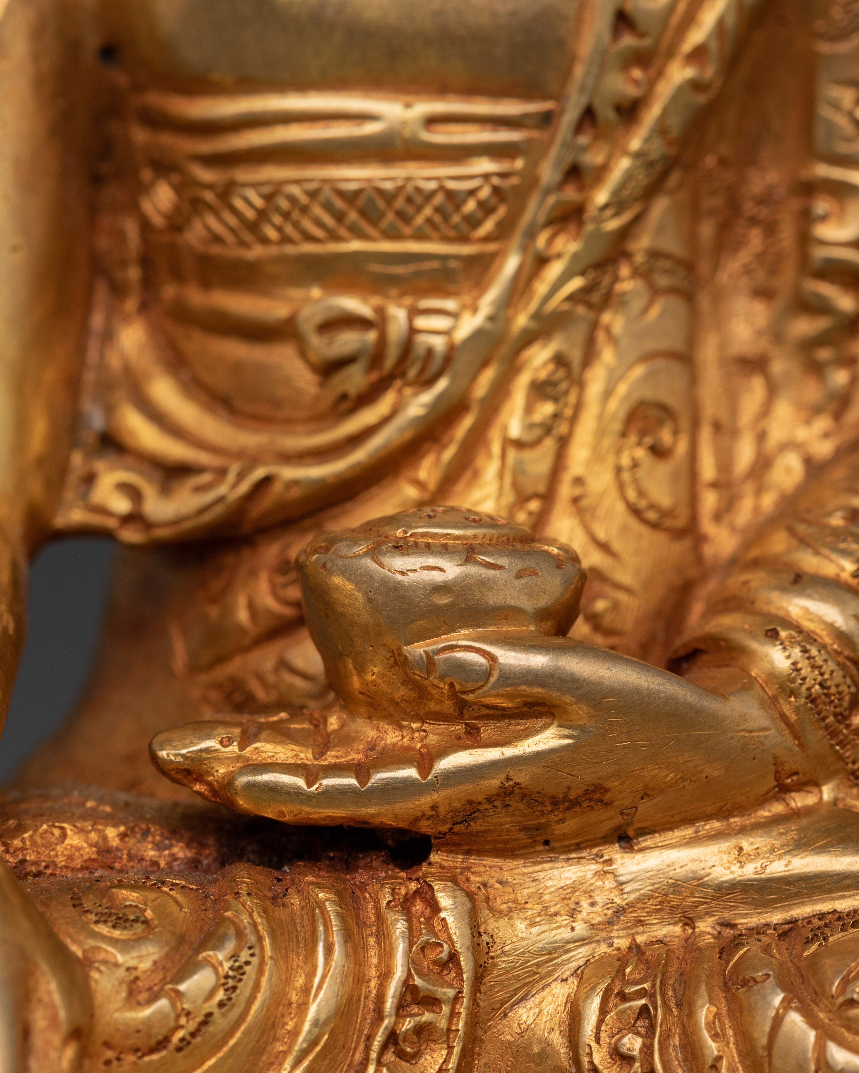 Himalayan Shakyamuni Buddha Statue | Handcrafted Gold-Plated Buddhist Figure