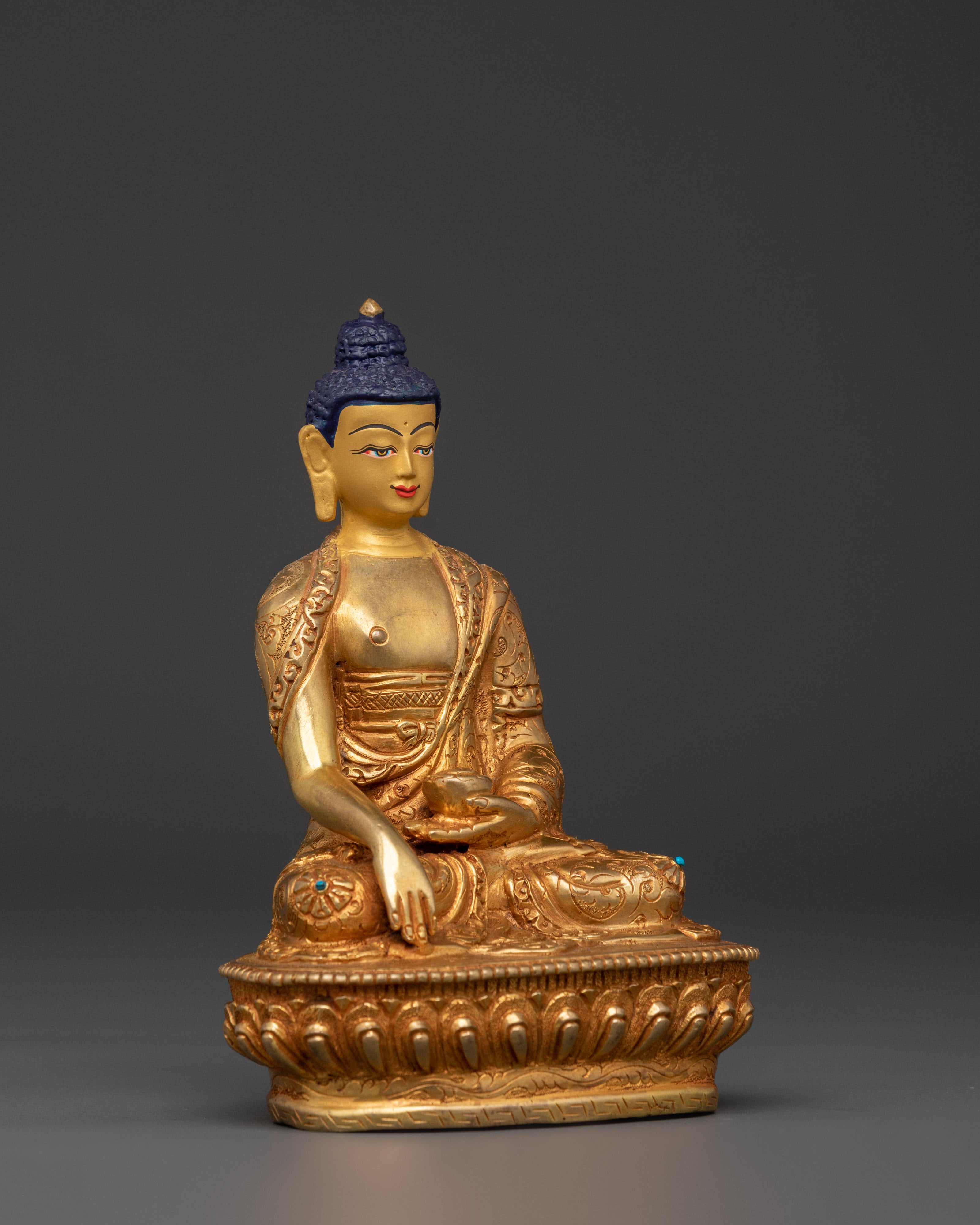 Himalayan Shakyamuni Buddha Statue | Handcrafted Gold-Plated Buddhist Figure