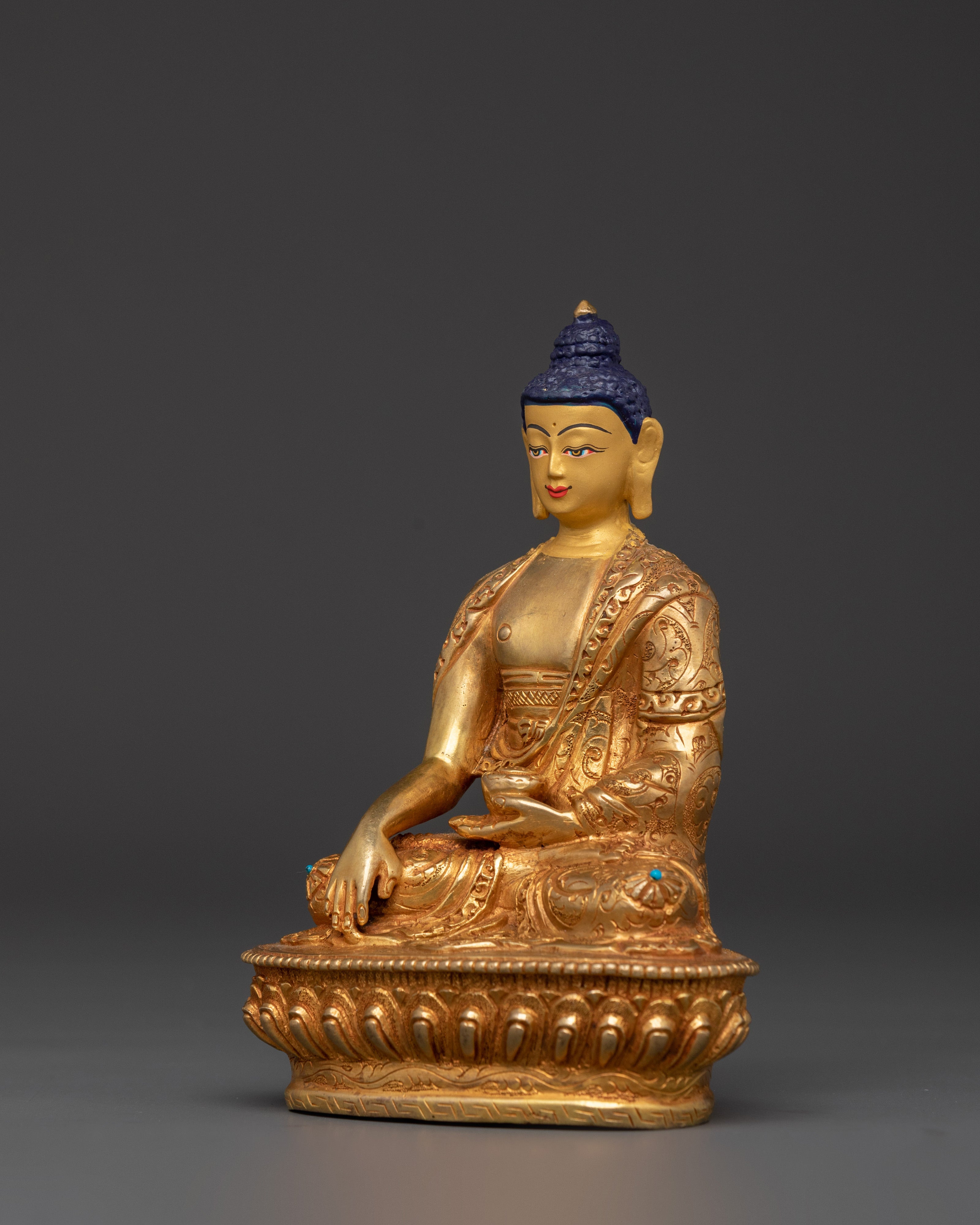 Himalayan Shakyamuni Buddha Statue | Handcrafted Gold-Plated Buddhist Figure