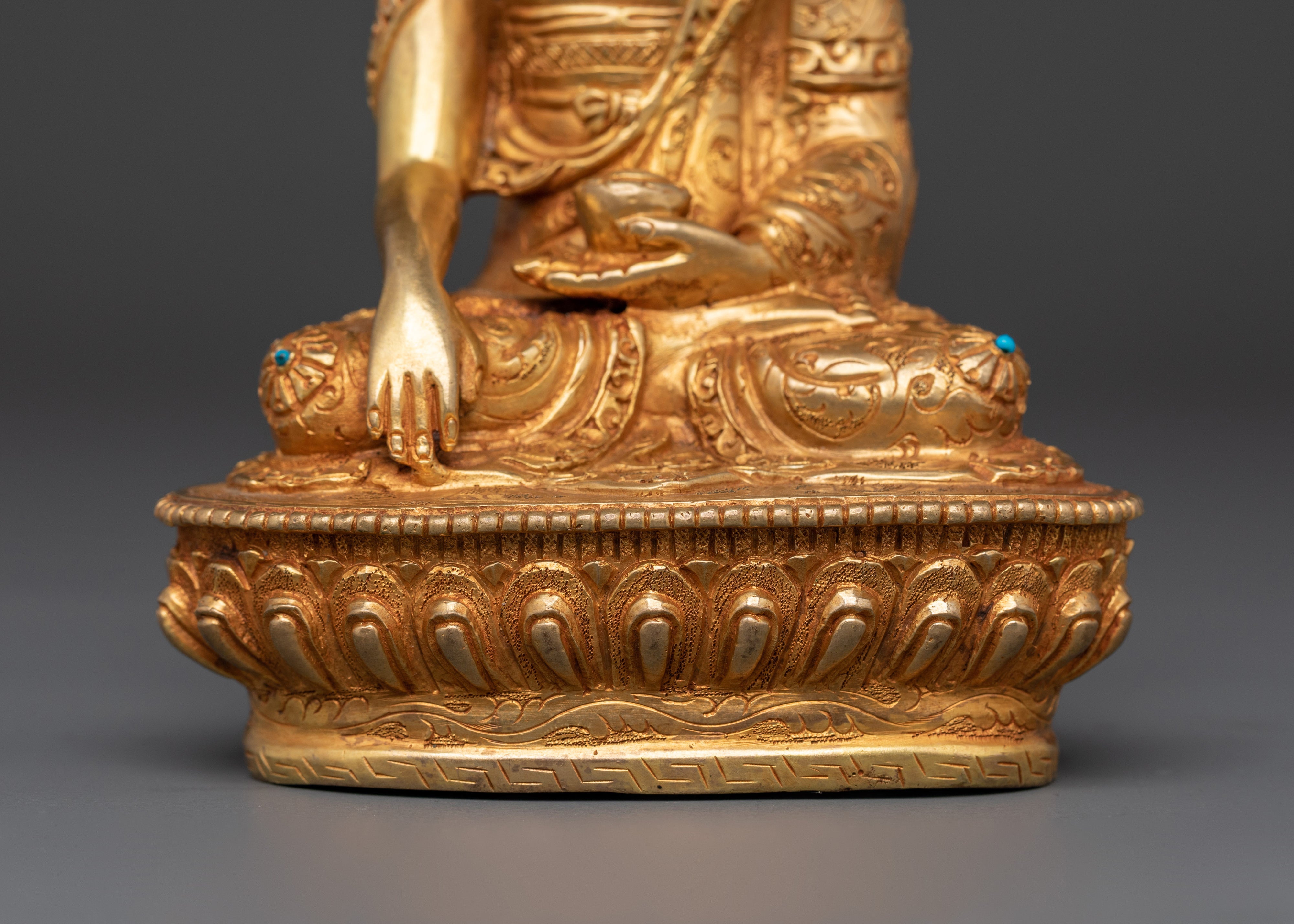 Himalayan Shakyamuni Buddha Statue | Handcrafted Gold-Plated Buddhist Figure