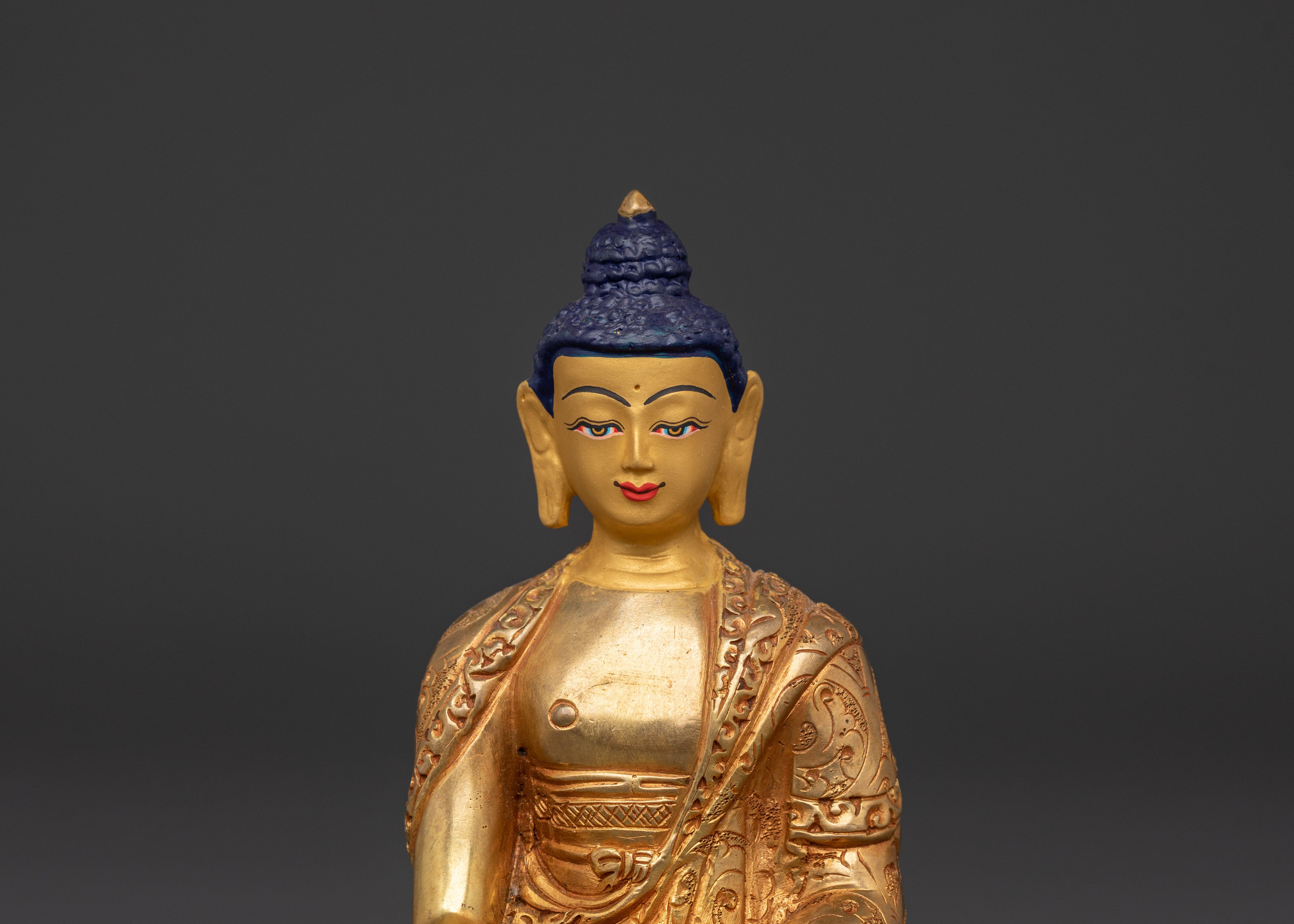 Himalayan Shakyamuni Buddha Statue | Handcrafted Gold-Plated Buddhist Figure