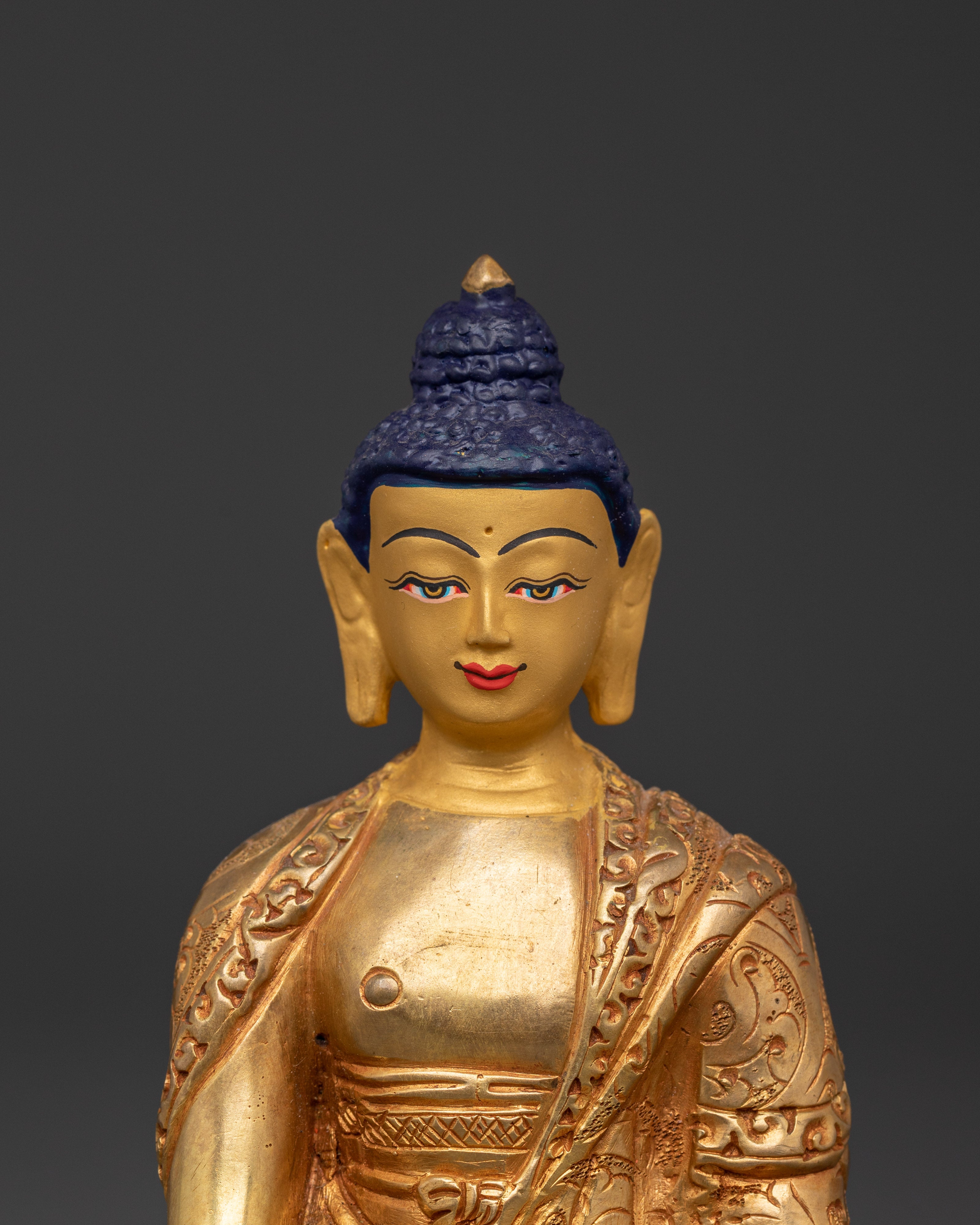 Himalayan Shakyamuni Buddha Statue | Handcrafted Gold-Plated Buddhist Figure