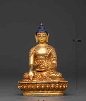 Himalayan Shakyamuni Buddha Statue | Handcrafted Gold-Plated Buddhist Figure