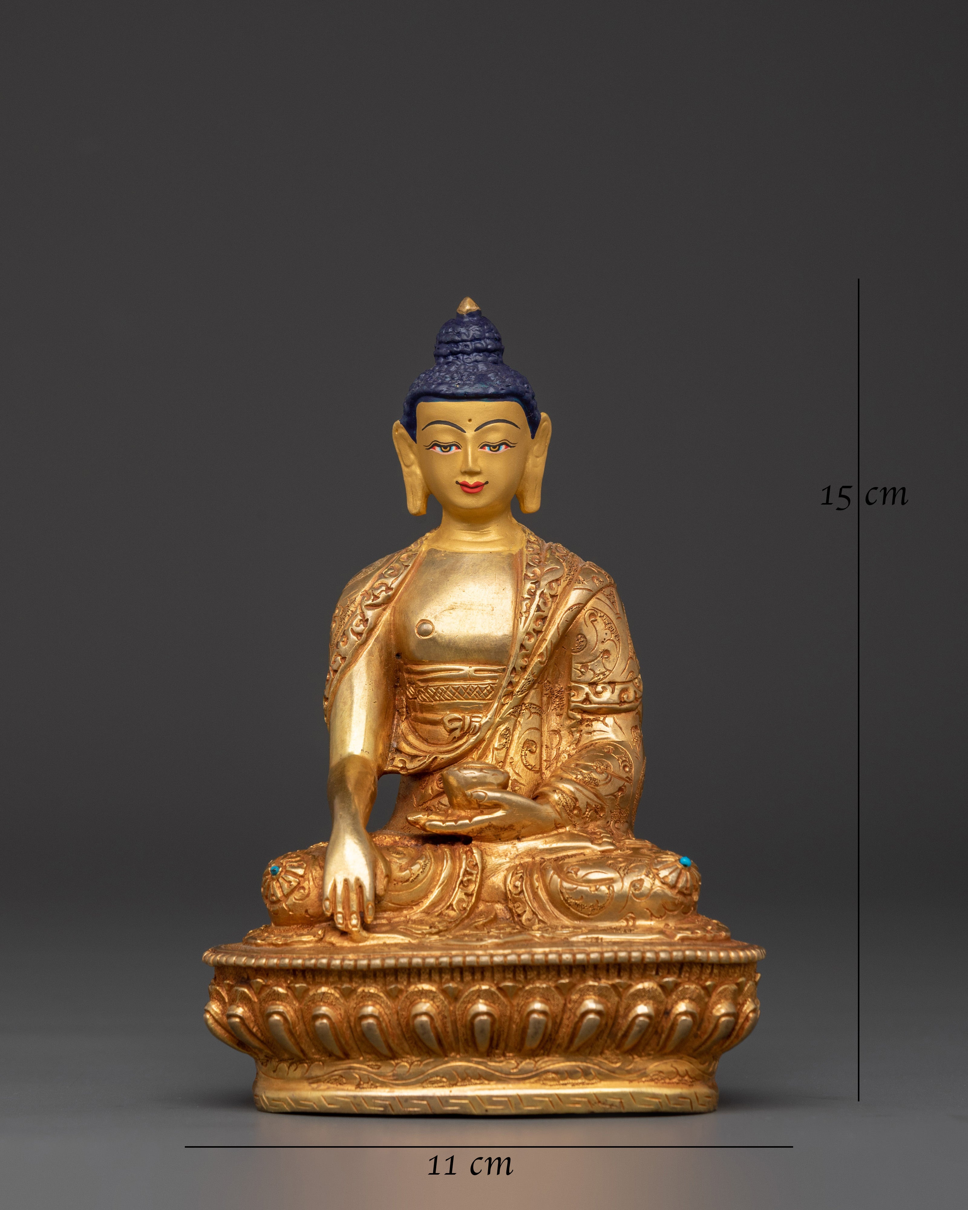 Himalayan Shakyamuni Buddha Statue | Handcrafted Gold-Plated Buddhist Figure