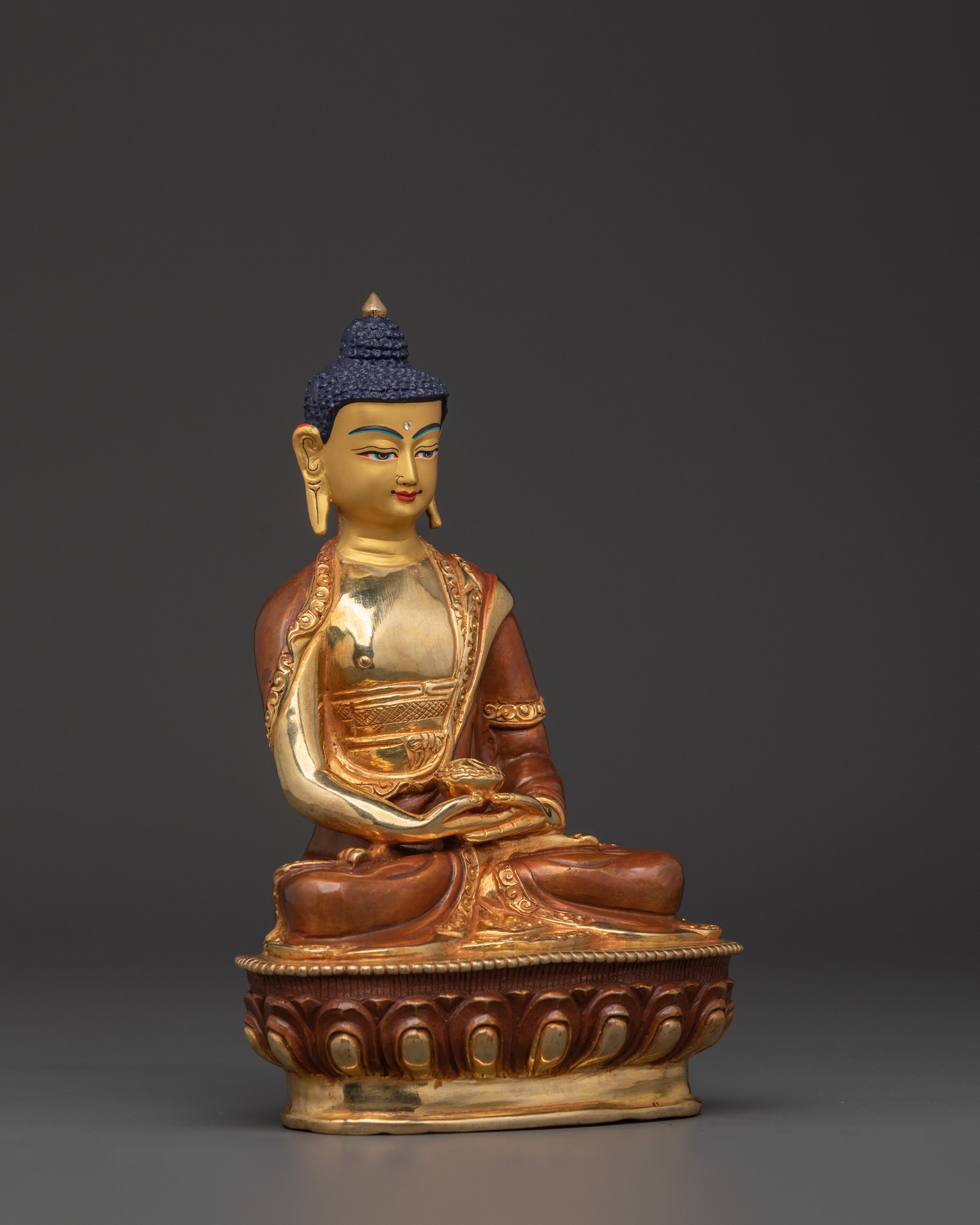 Himalayan Amitabha Buddha Statue | Copper Body with Gold Plating