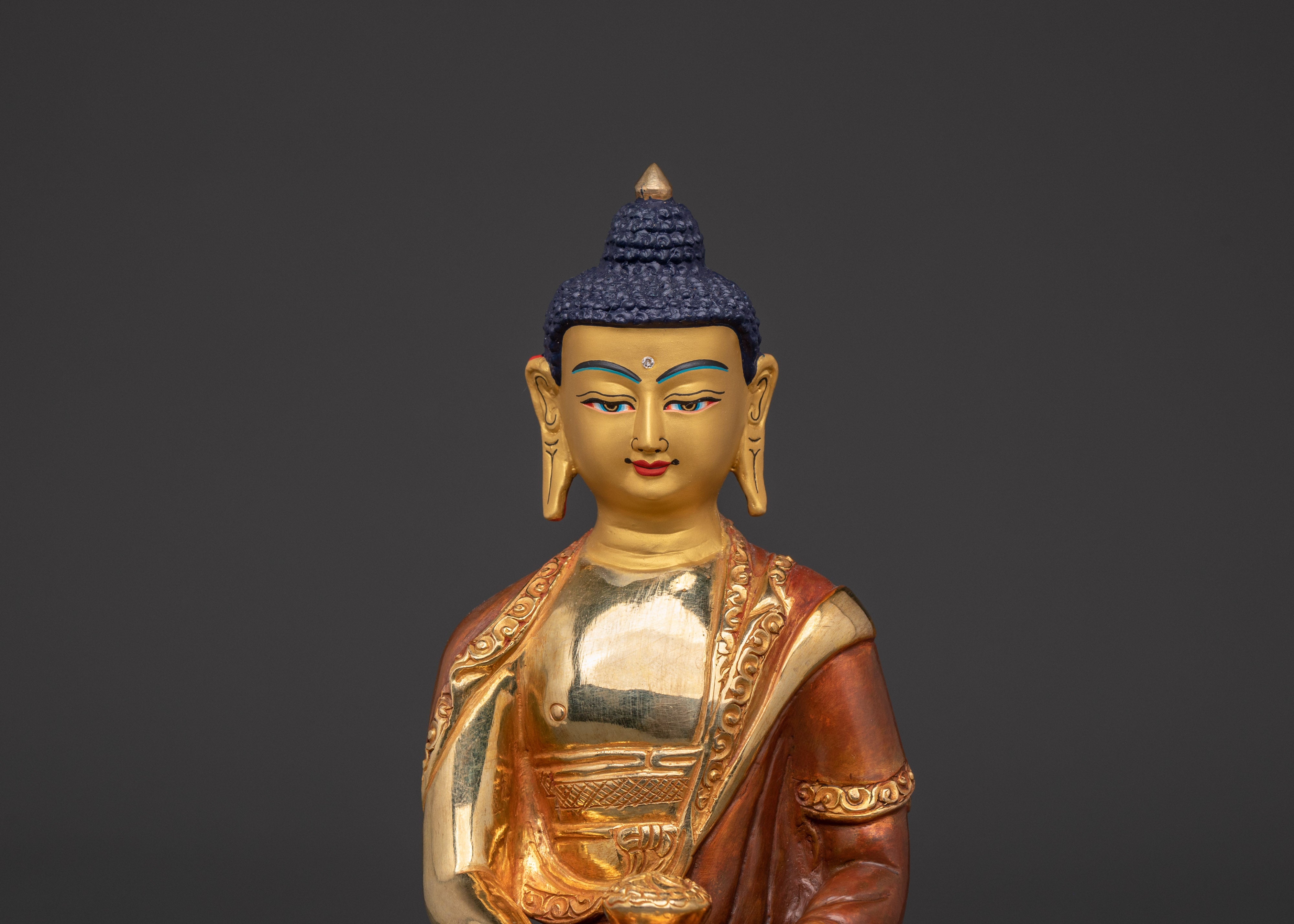 Himalayan Amitabha Buddha Statue | Copper Body with Gold Plating
