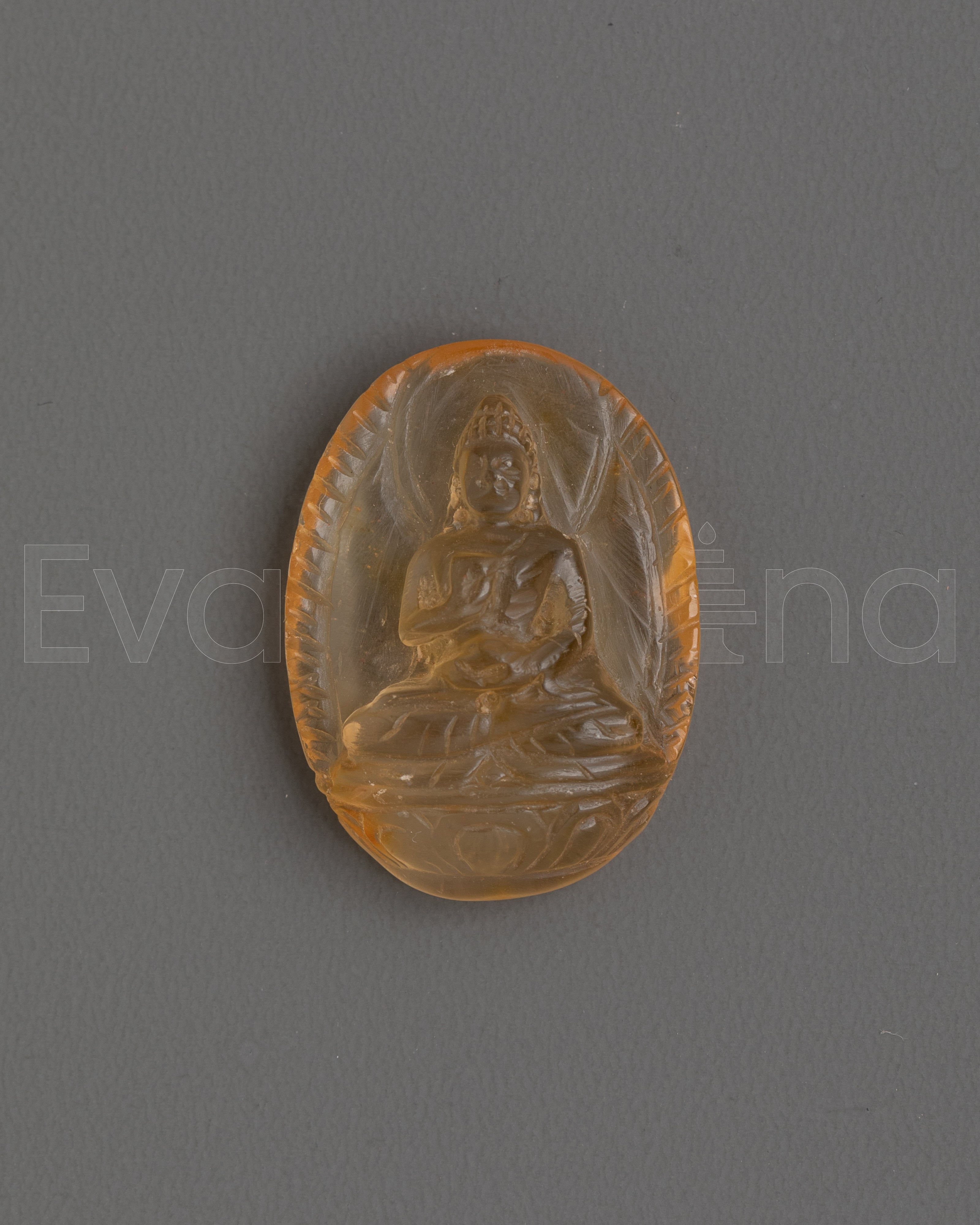  Amogasiddhi Buddha Amber Statue 