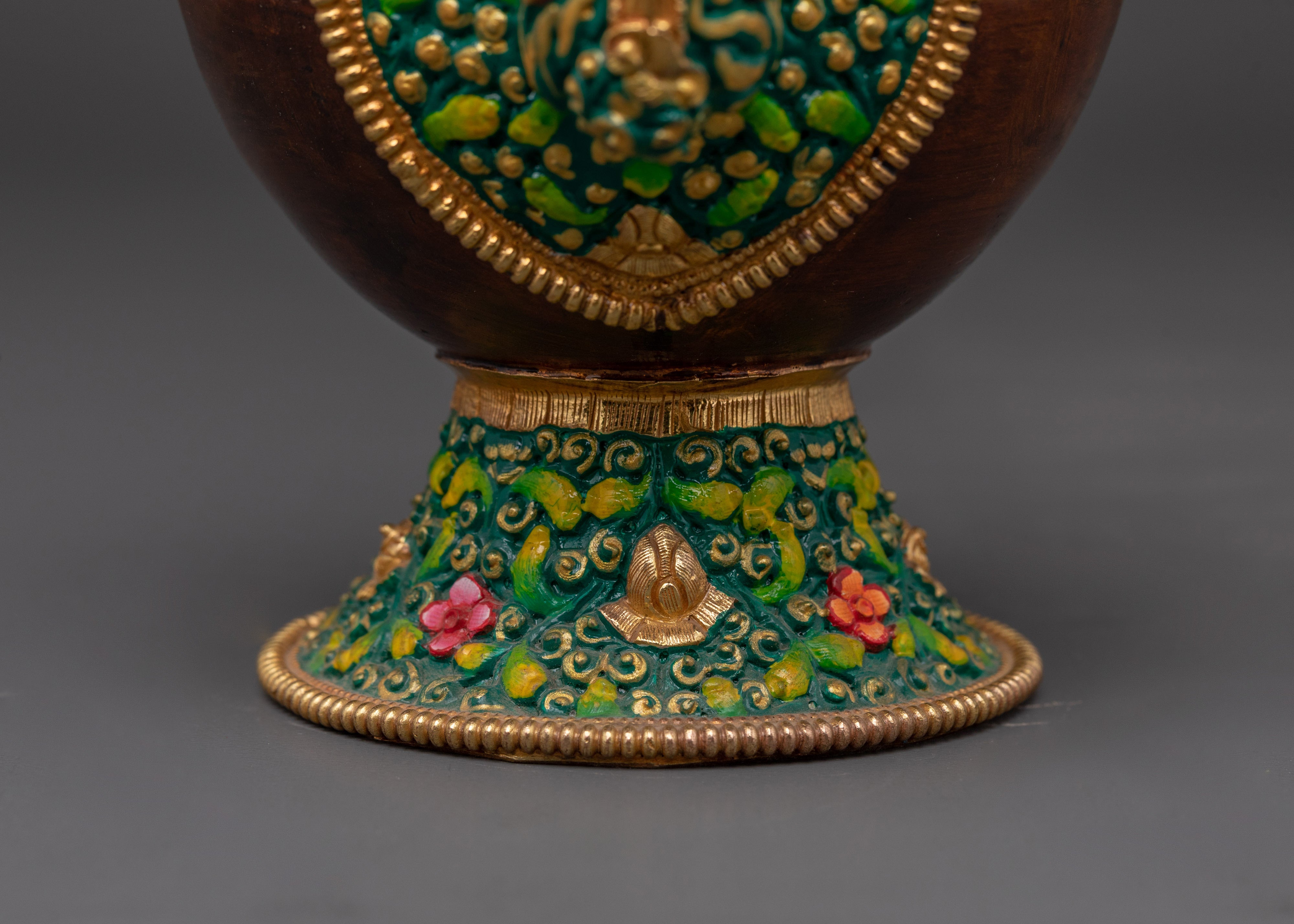 Green Colored Bhumba Set for Tibetan Buddhist Altar