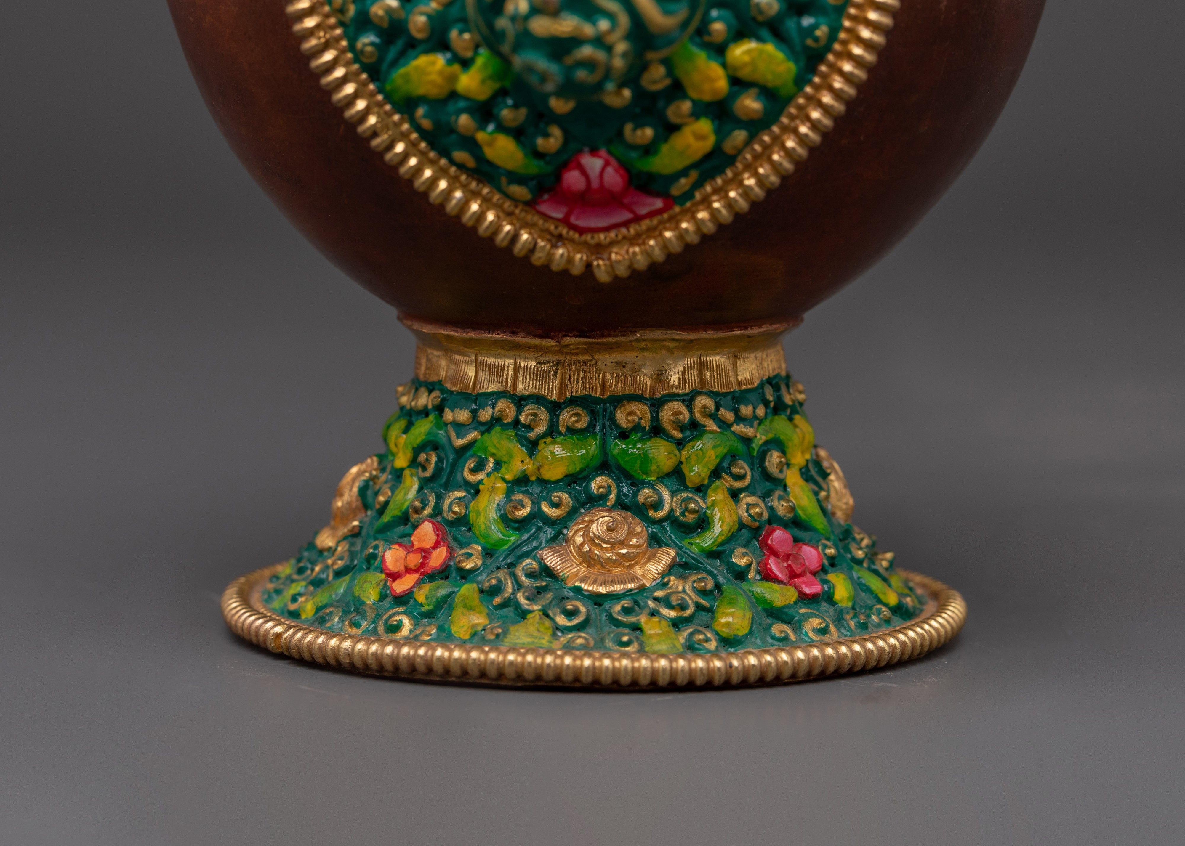 Green Colored Bhumba Set for Tibetan Buddhist Altar