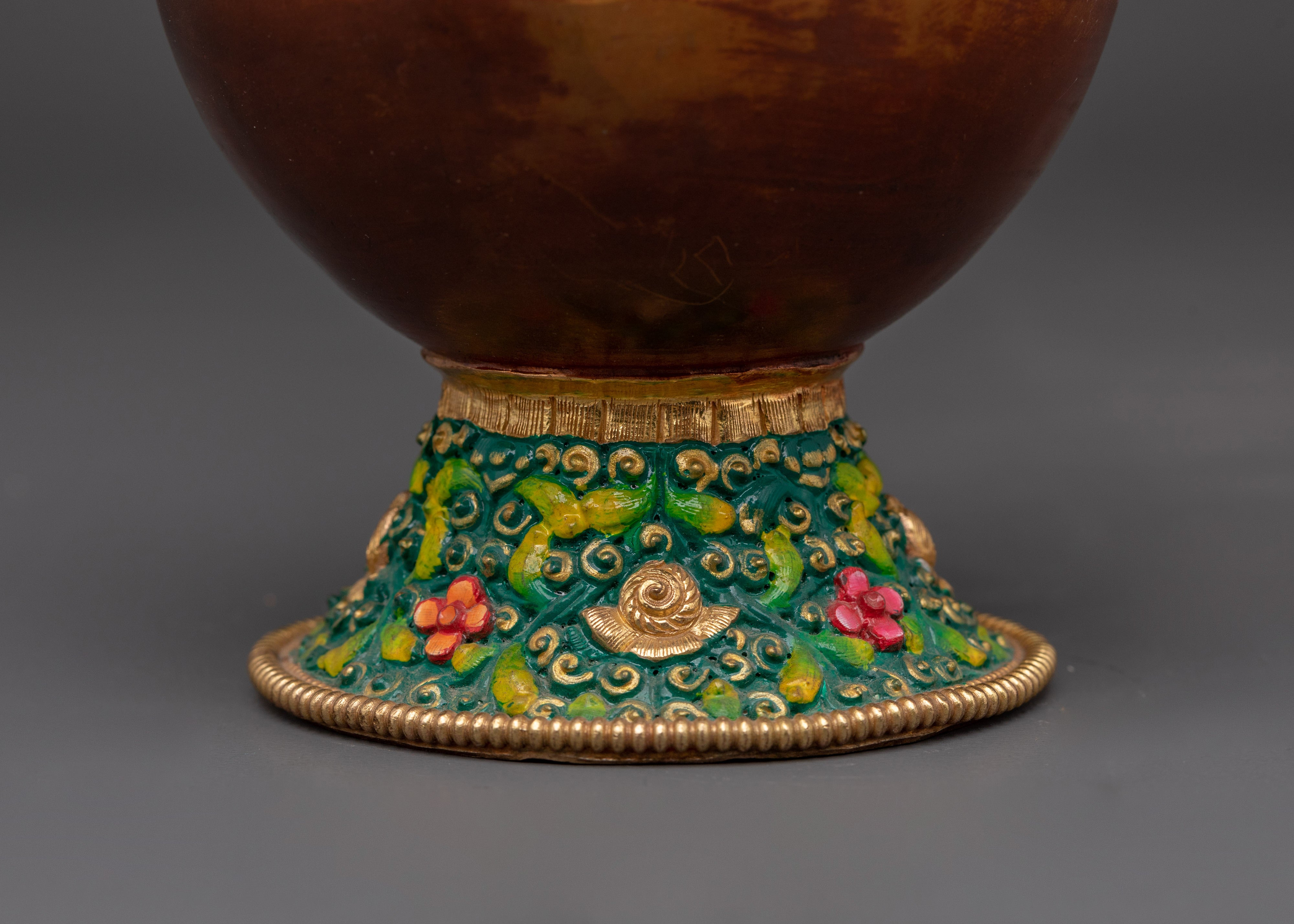Green Colored Bhumba Set for Tibetan Buddhist Altar