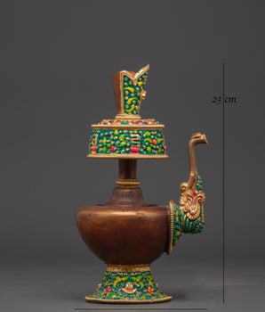 Green Colored Bhumba Set for Tibetan Buddhist Altar