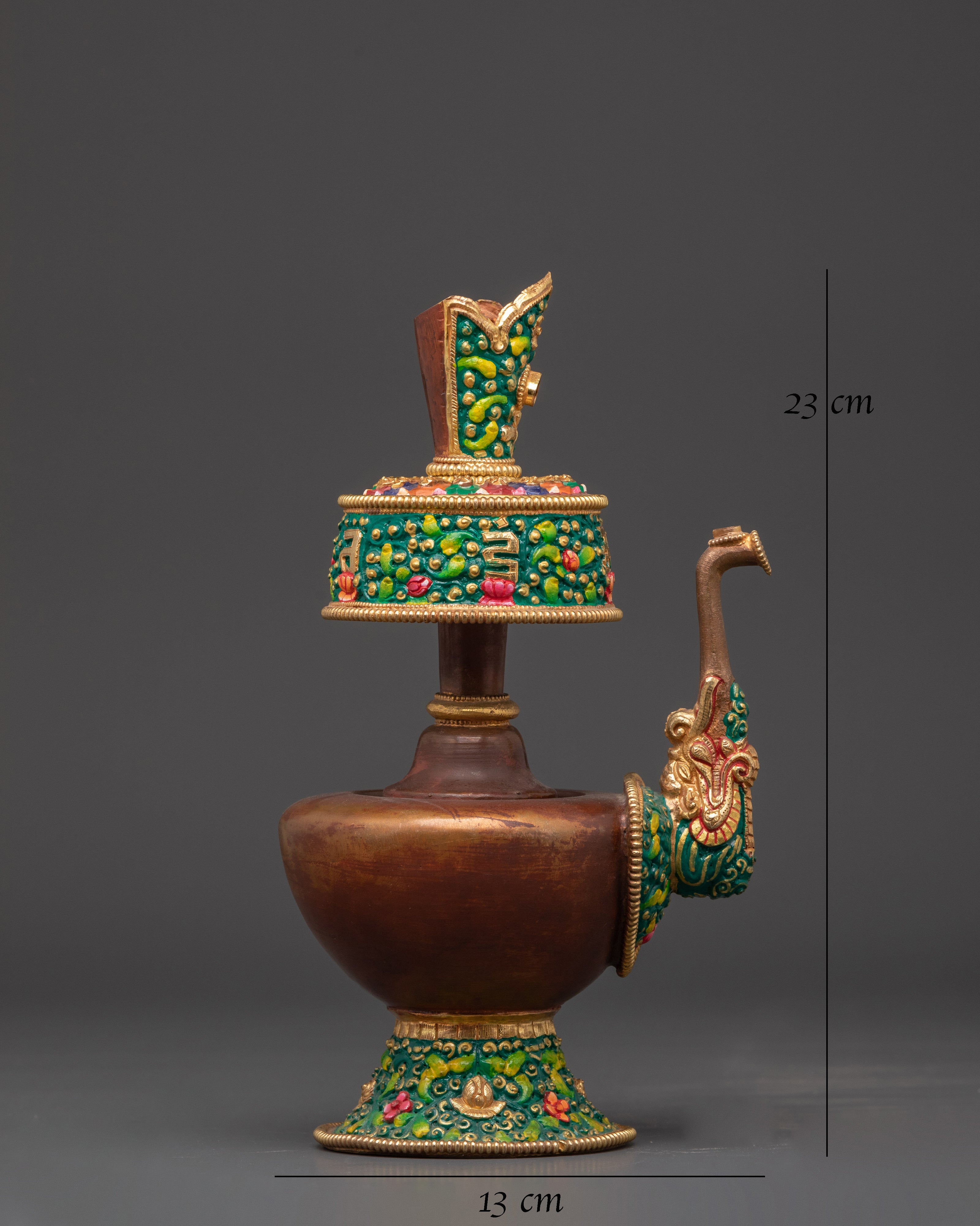 Green Colored Bhumba Set for Tibetan Buddhist Altar
