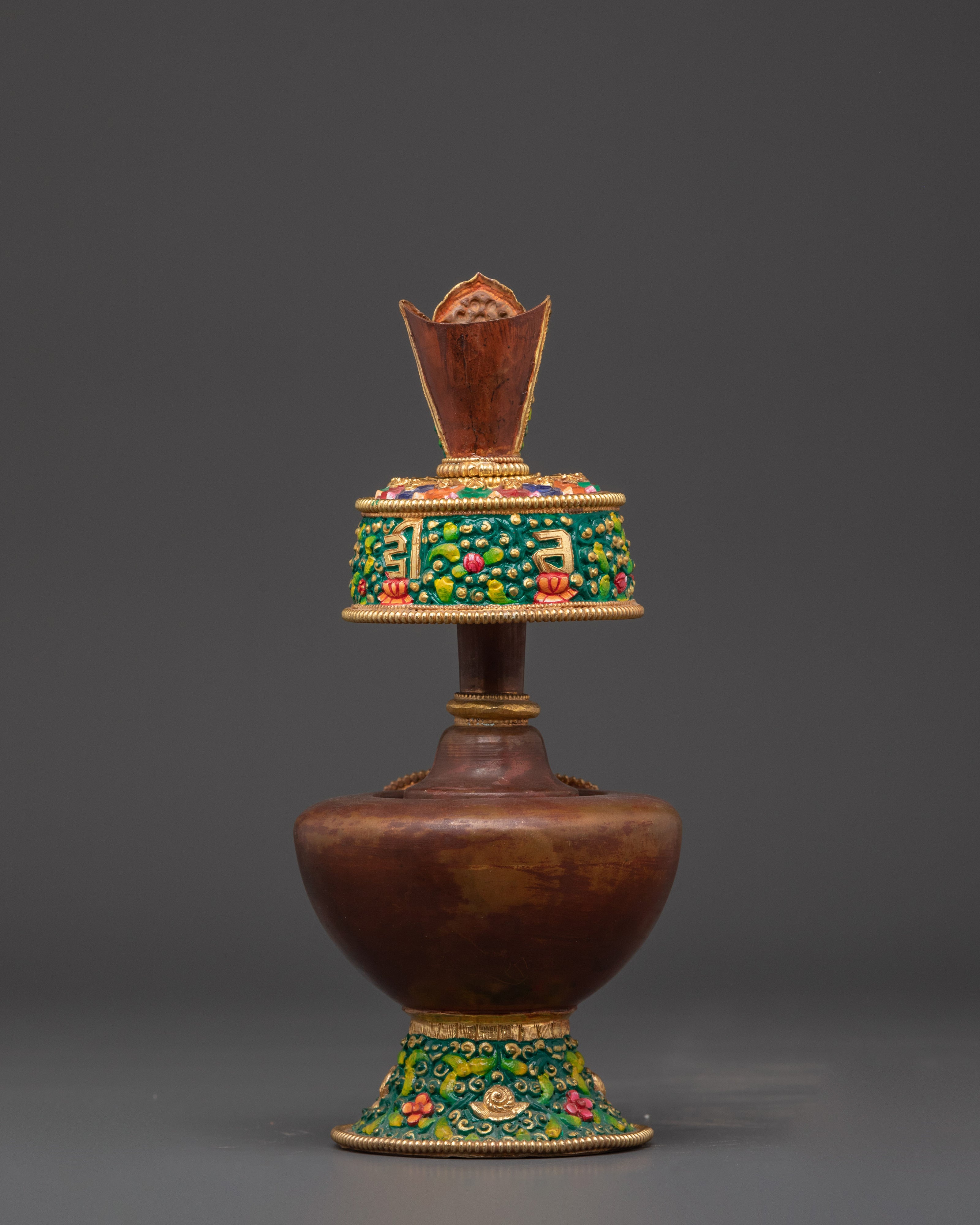 Green Colored Bhumba Set for Tibetan Buddhist Altar
