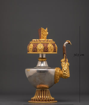 Pure Silver Buddhist Bhumba Set for Tibetan Altar