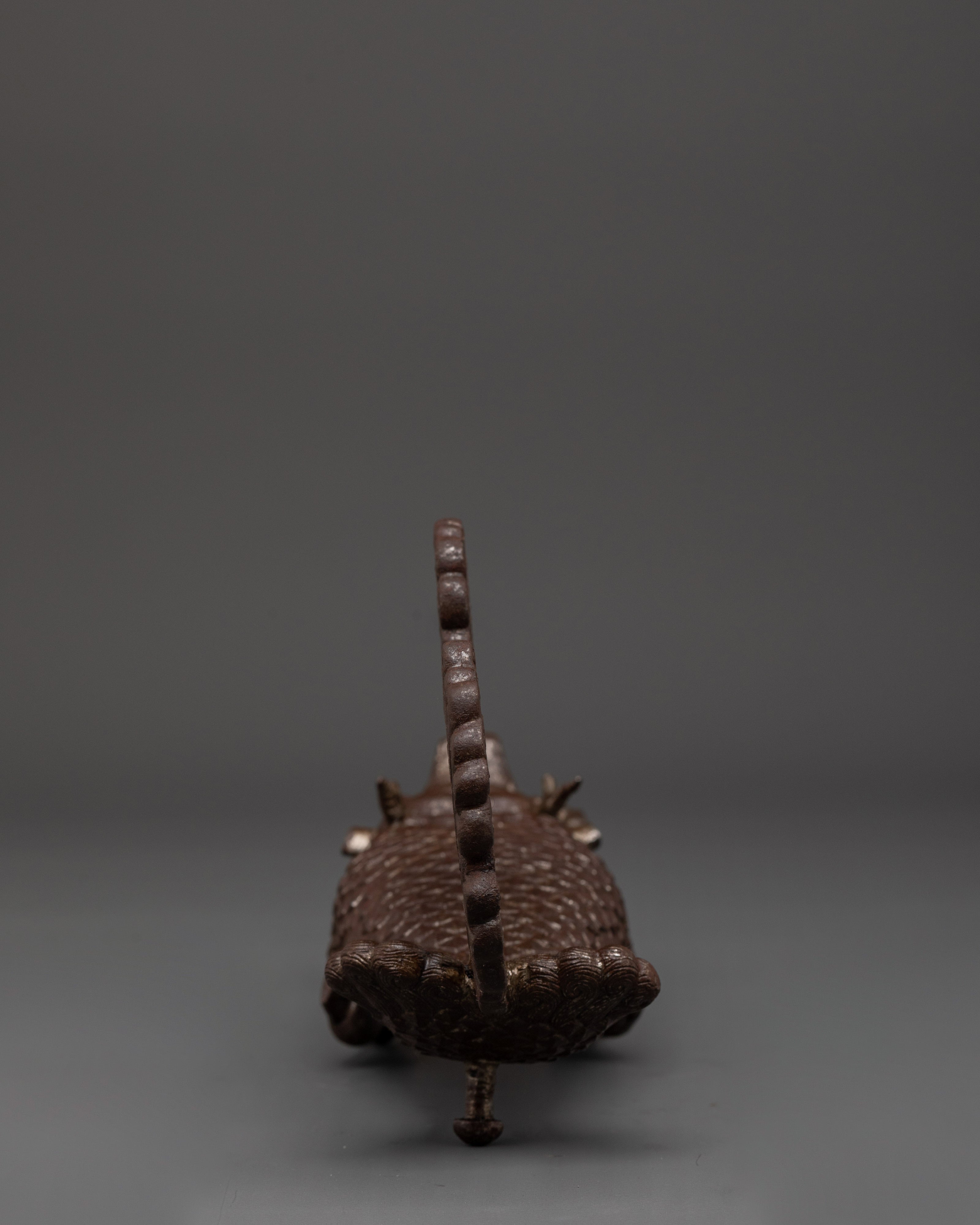 Tibetan Dragon Door Handle | Handcrafted Iron Door Pull with Cloud Tail
