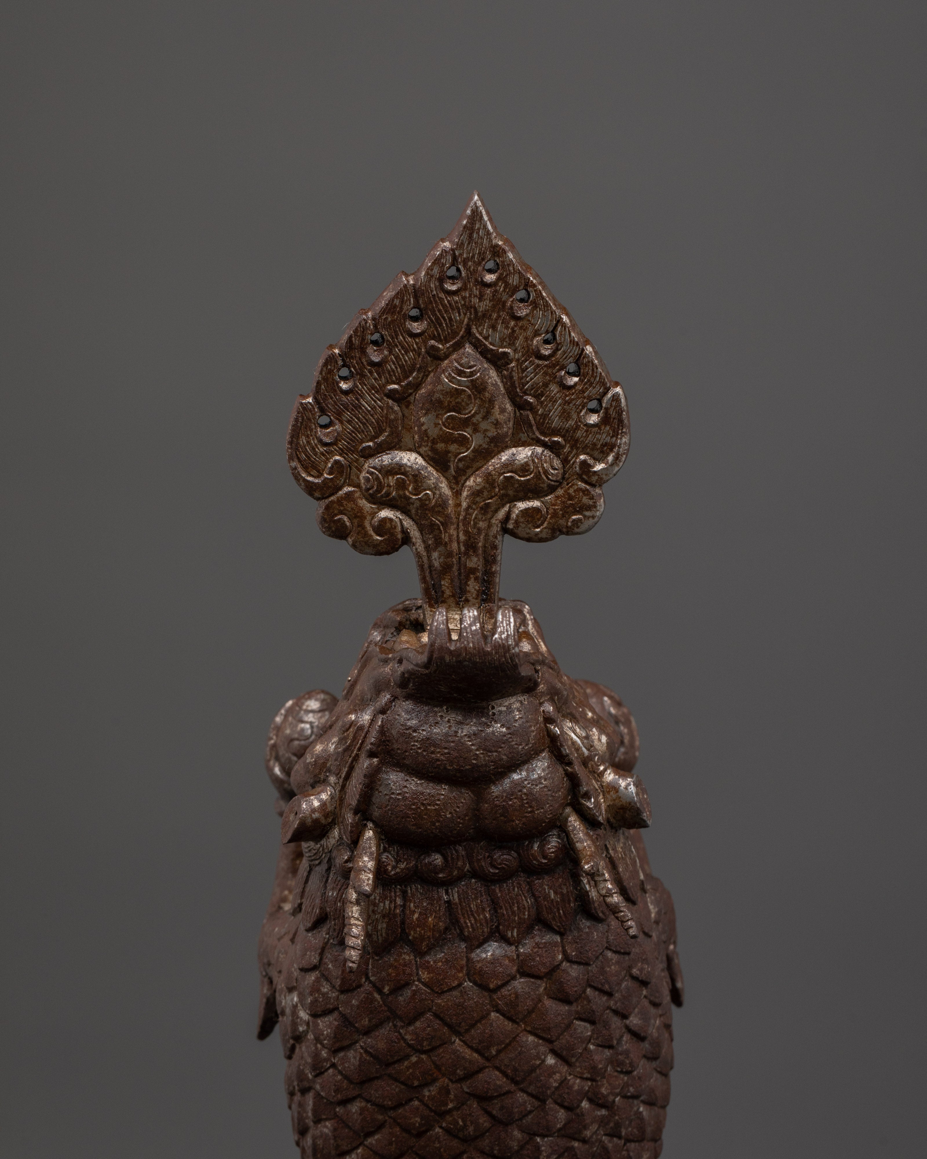 Tibetan Dragon Door Handle | Handcrafted Iron Door Pull with Cloud Tail