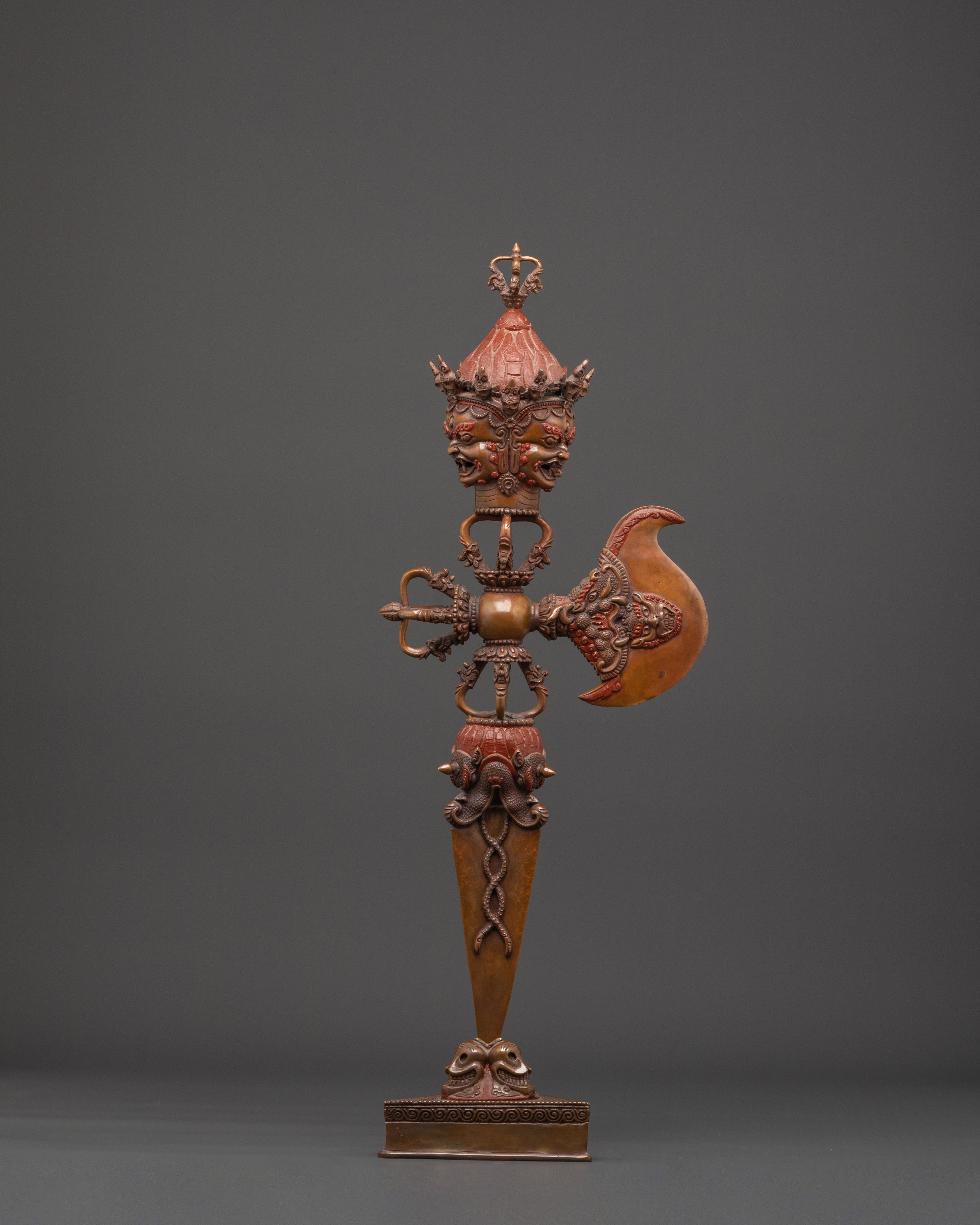 Copper Ritual Phurba | 50cm Tibetan Dagger for Spiritual Protection