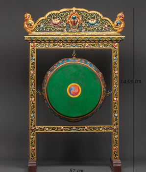 Traditional Tibetan Drum | Handmade Himalayan Drum with Dragon Motif