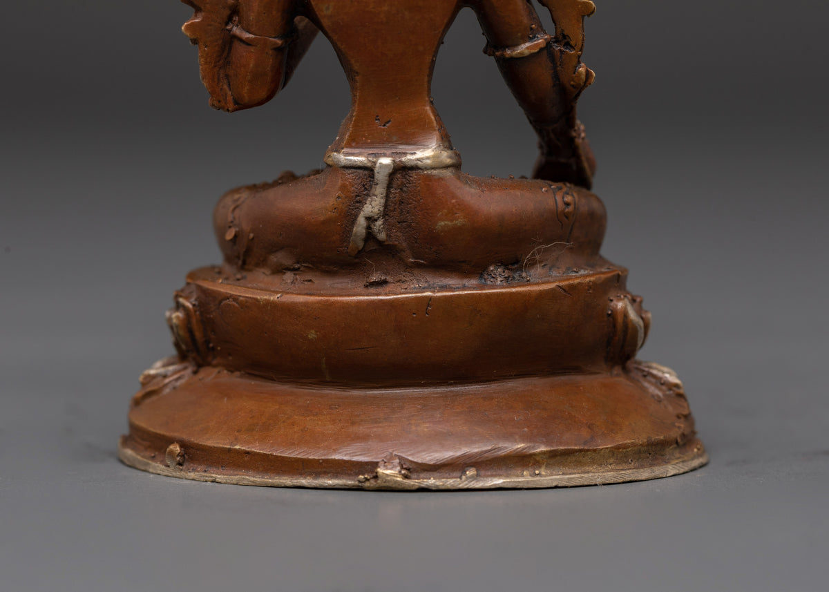 White Tara Compassionate Buddhist Goddess | Oxidized Copper Silver Plated Statue
