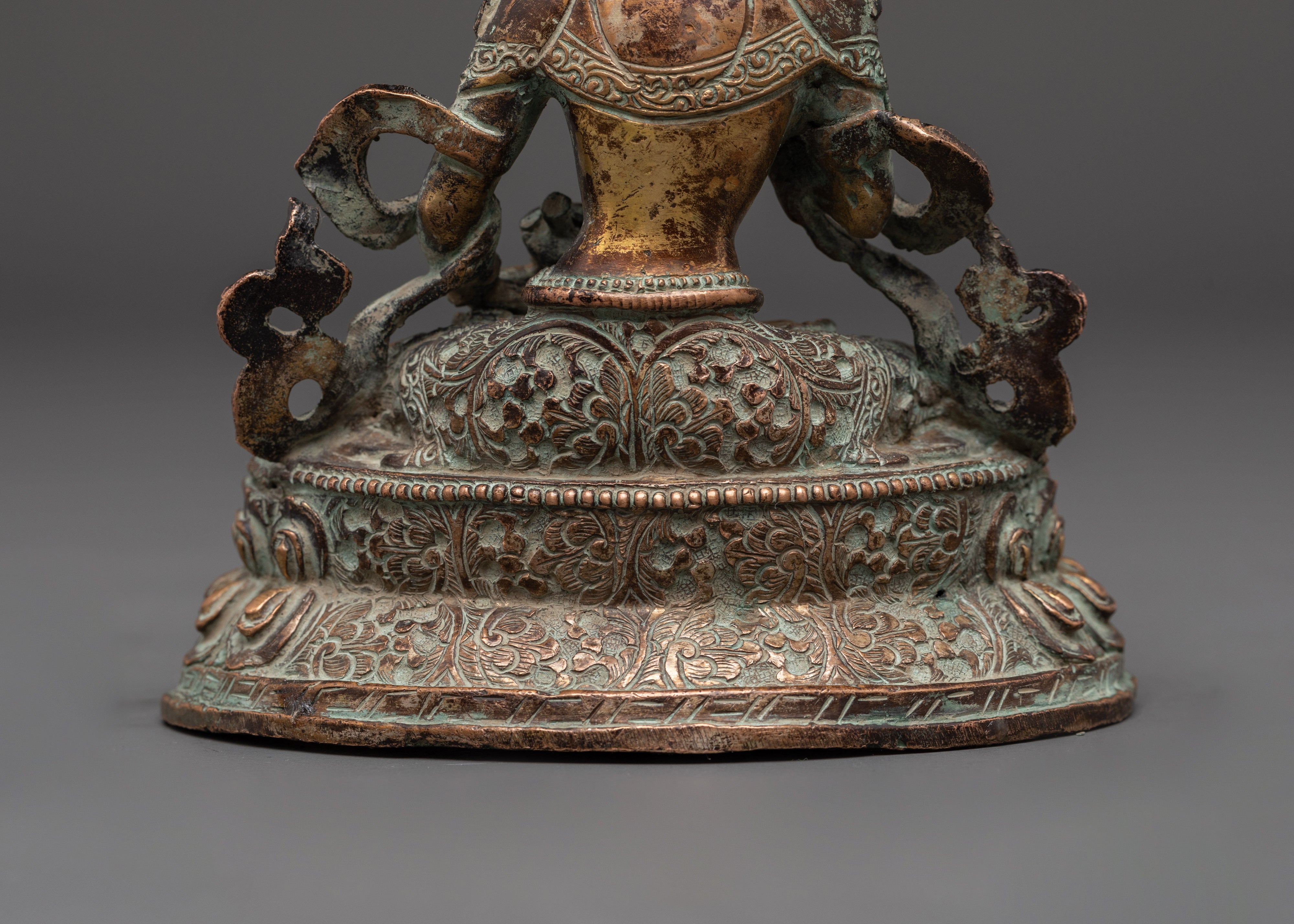 Handmade Vajrasattva Statue | Antique Finished Copper Buddha Figurine