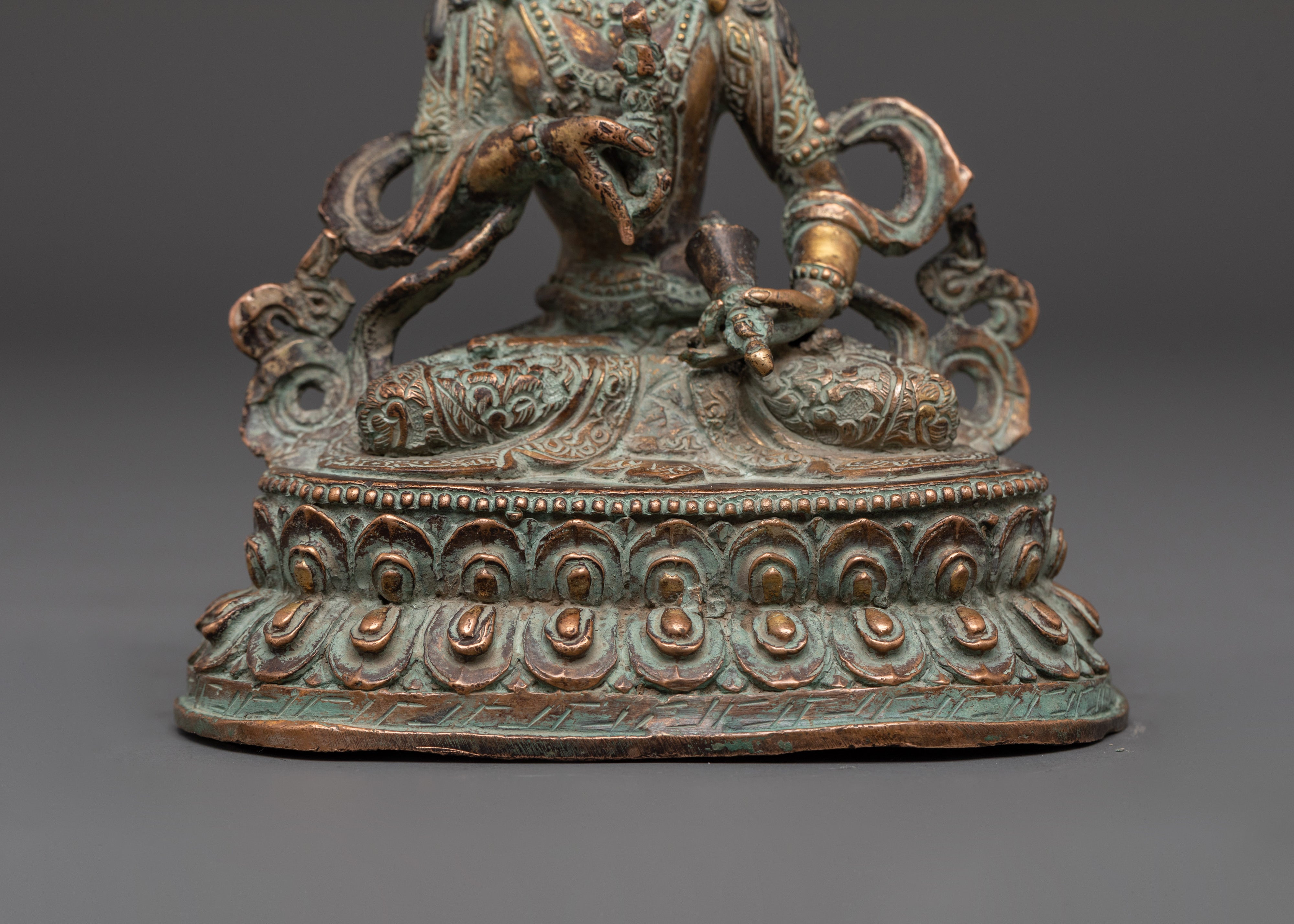 Handmade Vajrasattva Statue | Antique Finished Copper Buddha Figurine