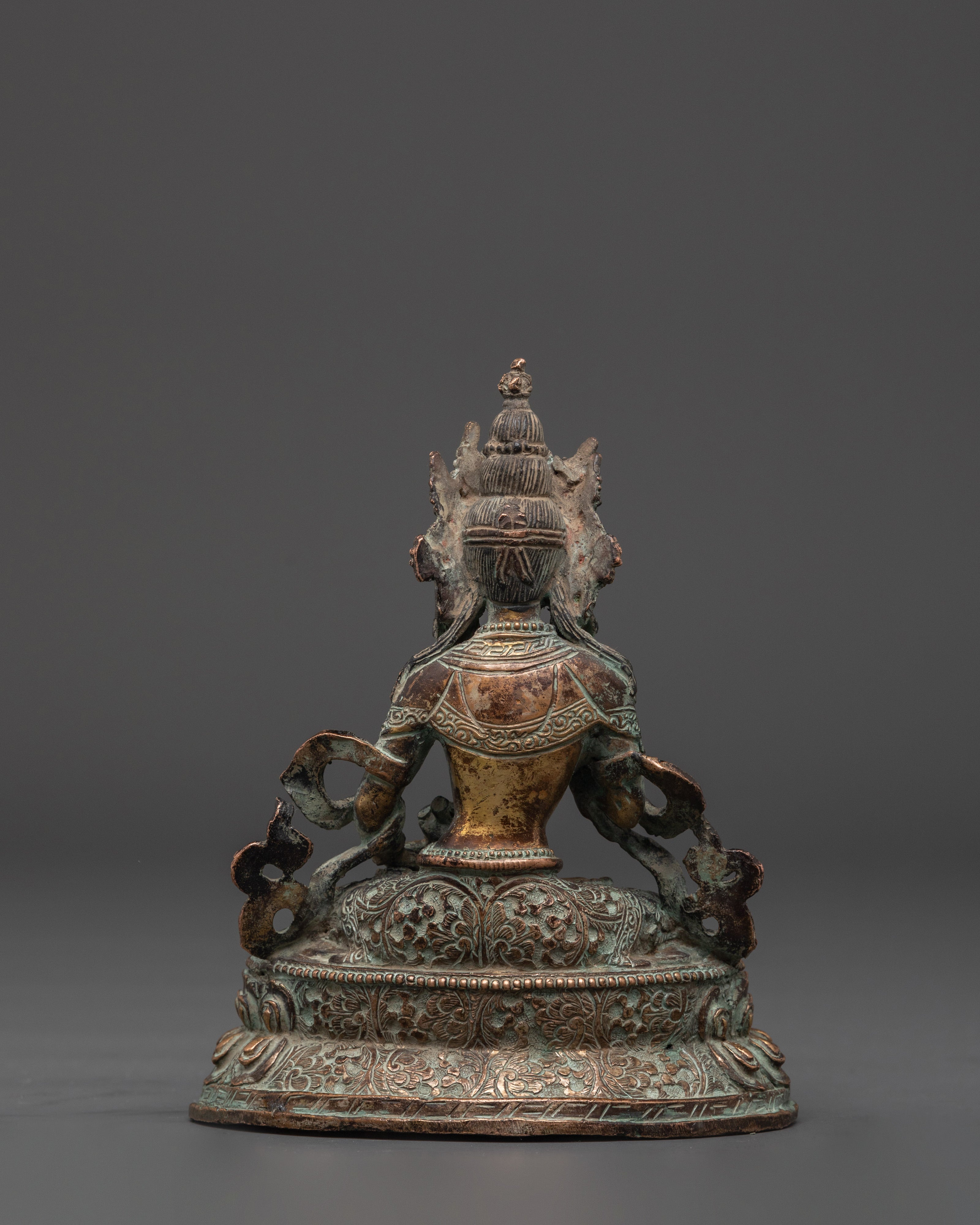 Handmade Vajrasattva Statue | Antique Finished Copper Buddha Figurine