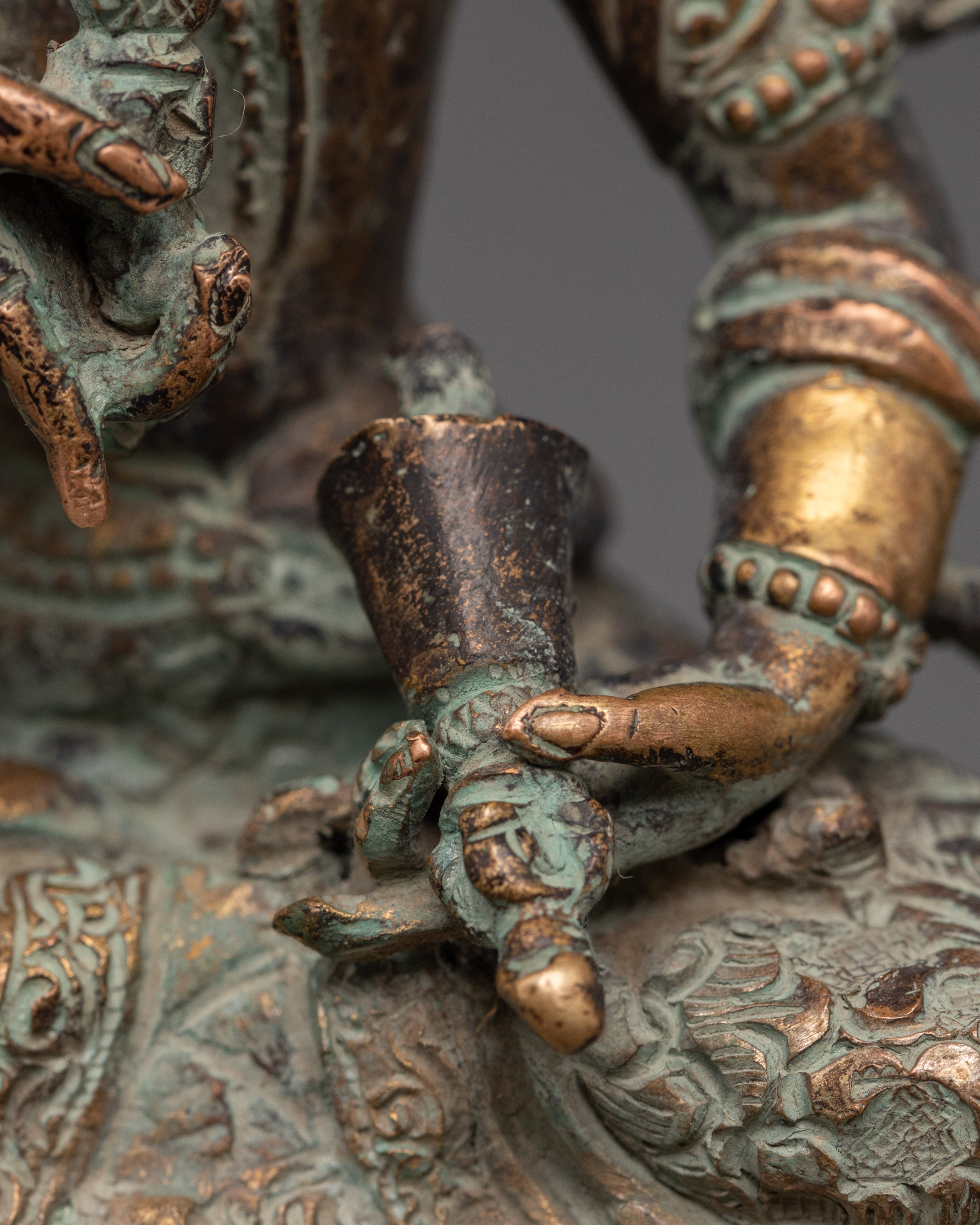 Handmade Vajrasattva Statue | Antique Finished Copper Buddha Figurine