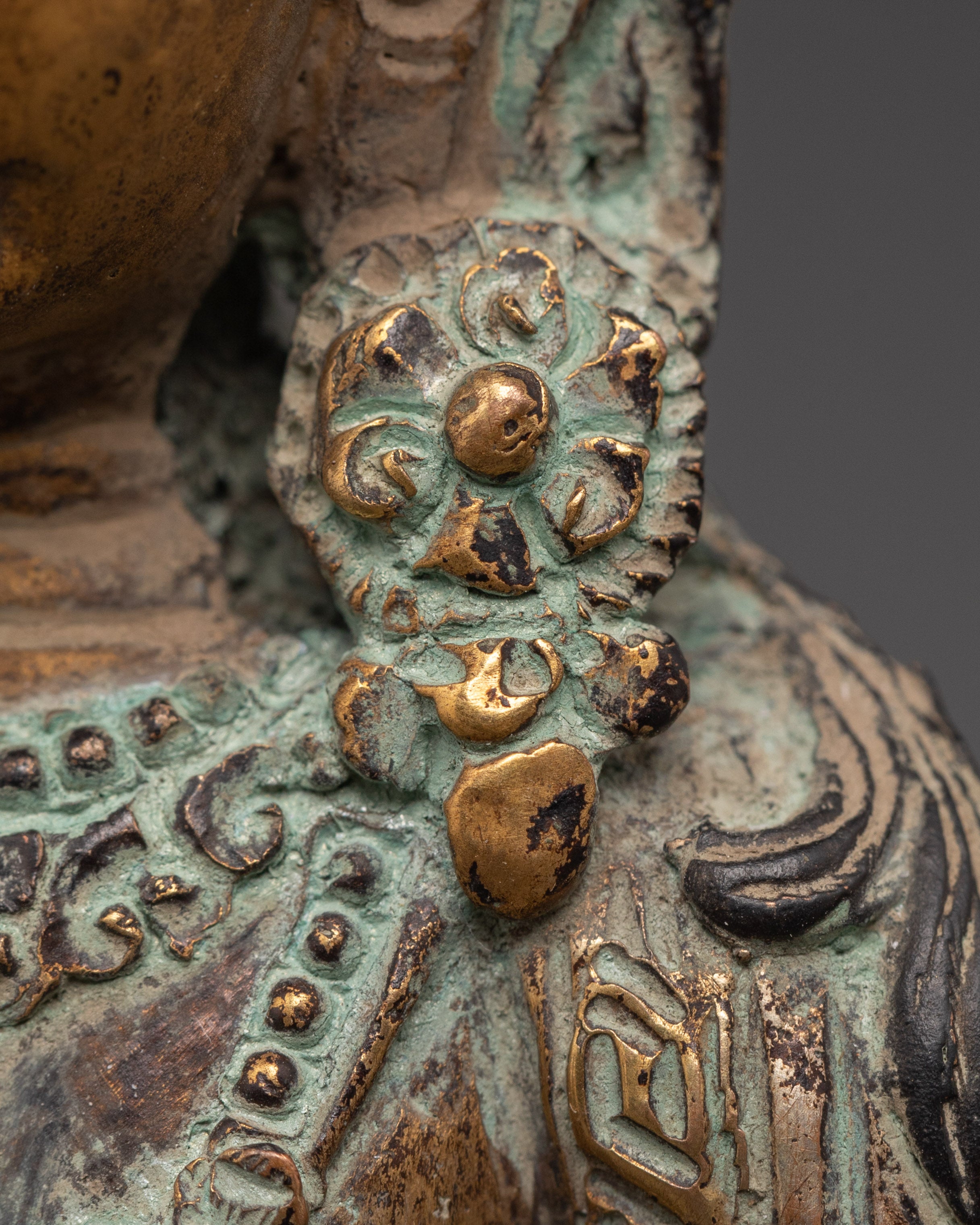 Handmade Vajrasattva Statue | Antique Finished Copper Buddha Figurine