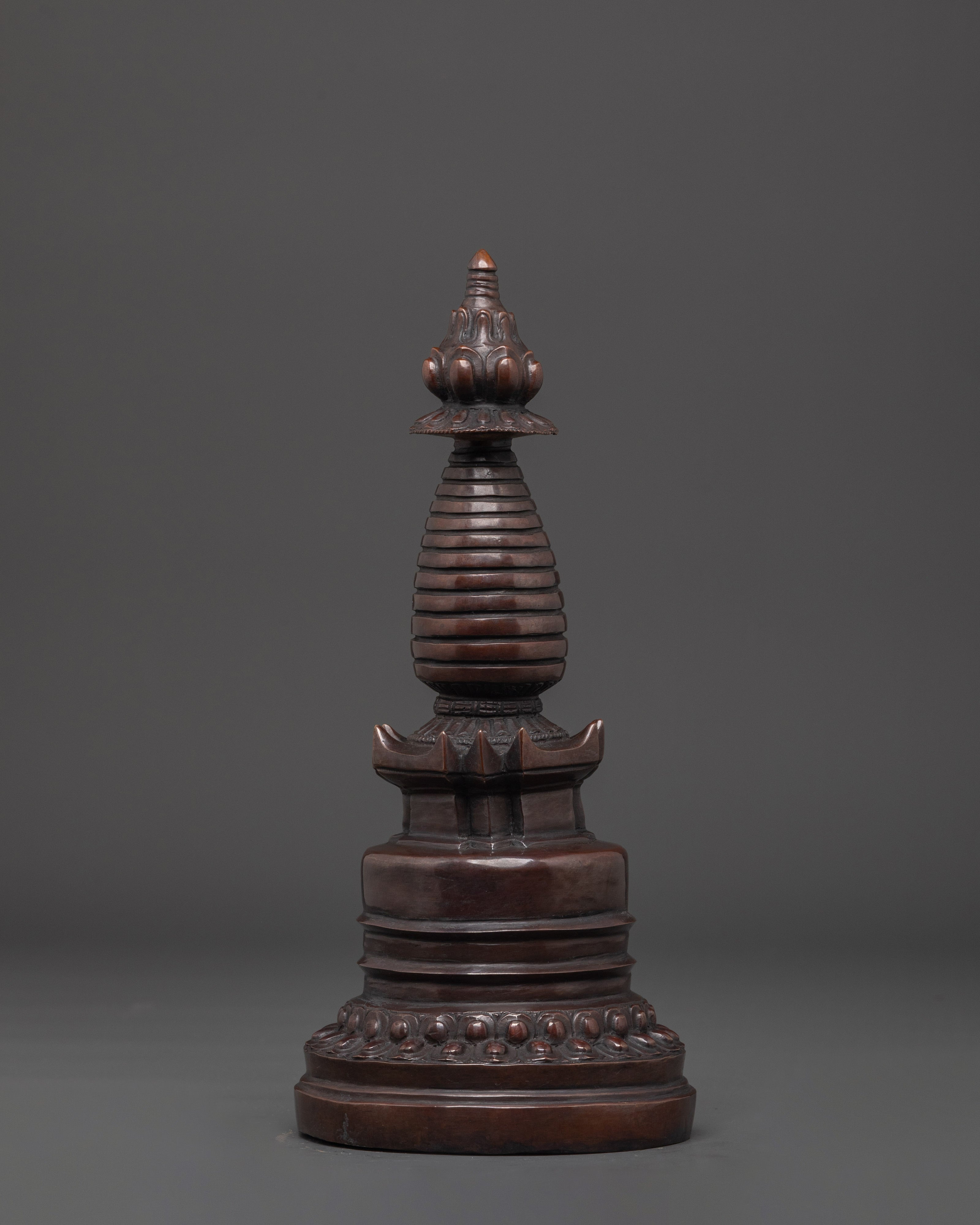 Buddhist Spiritual Stupa | Oxidized Copper Stupa for Meditation