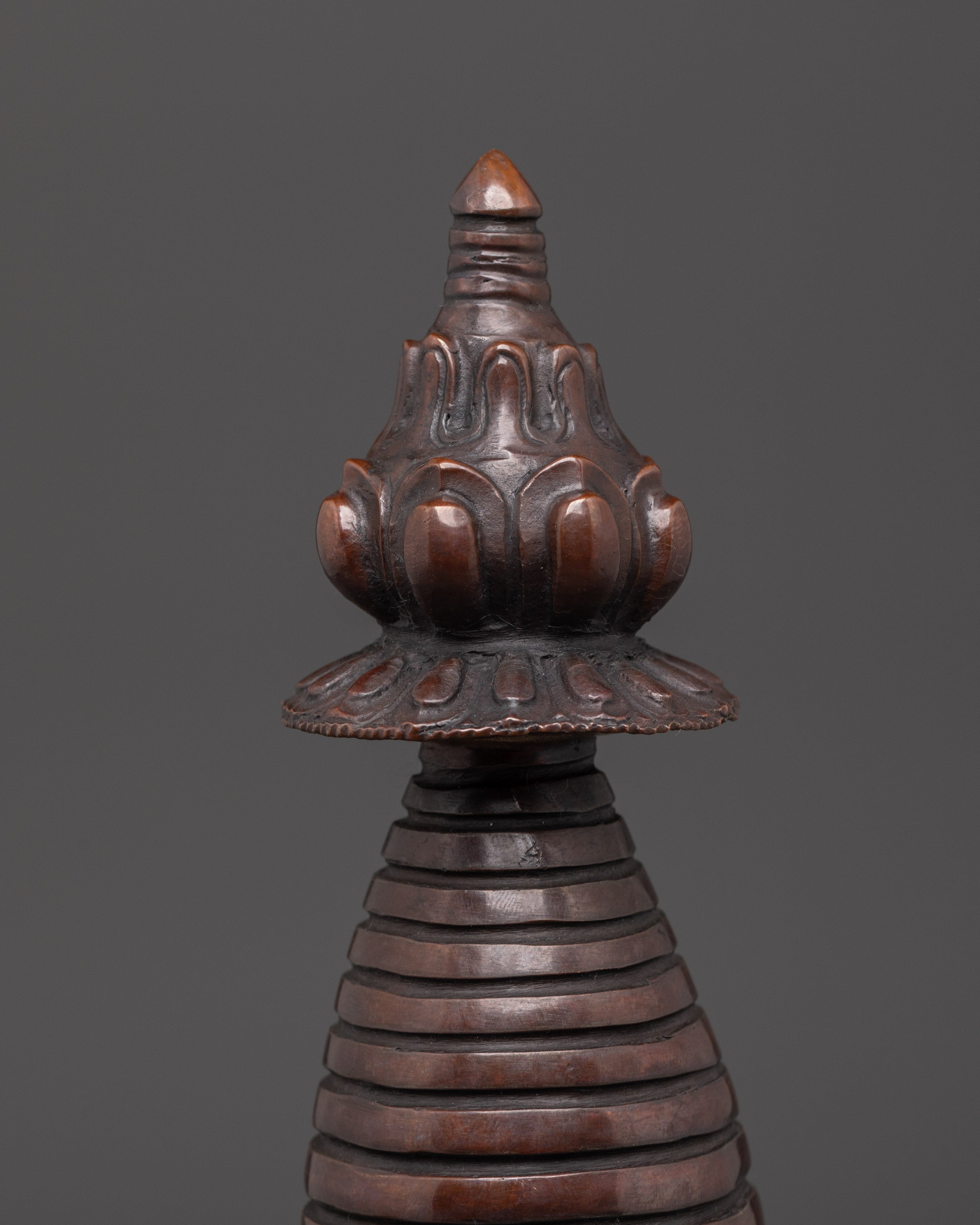 Buddhist Spiritual Stupa | Oxidized Copper Stupa for Meditation