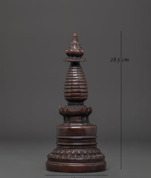 Buddhist Spiritual Stupa | Oxidized Copper Stupa for Meditation