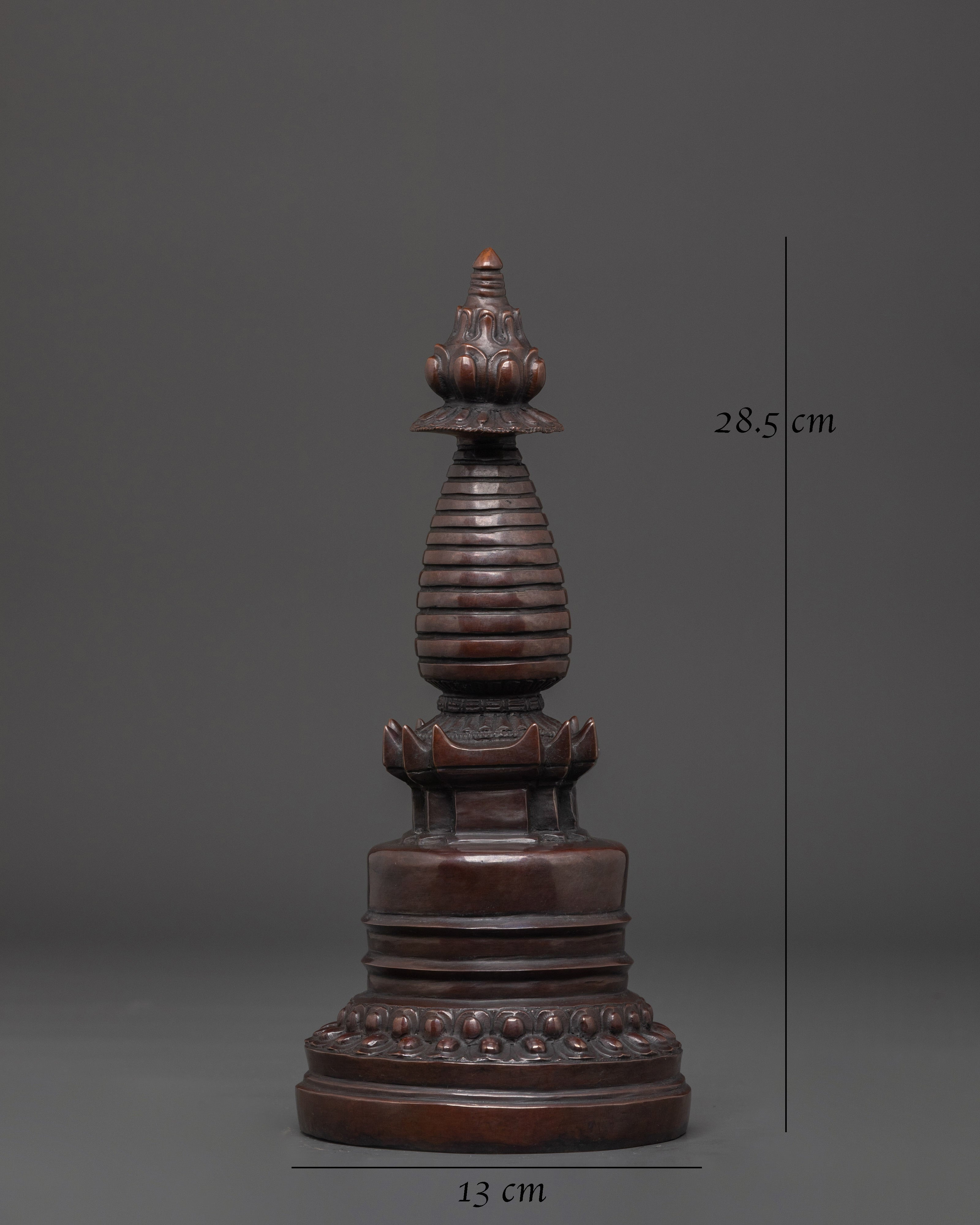 Buddhist Spiritual Stupa | Oxidized Copper Stupa for Meditation