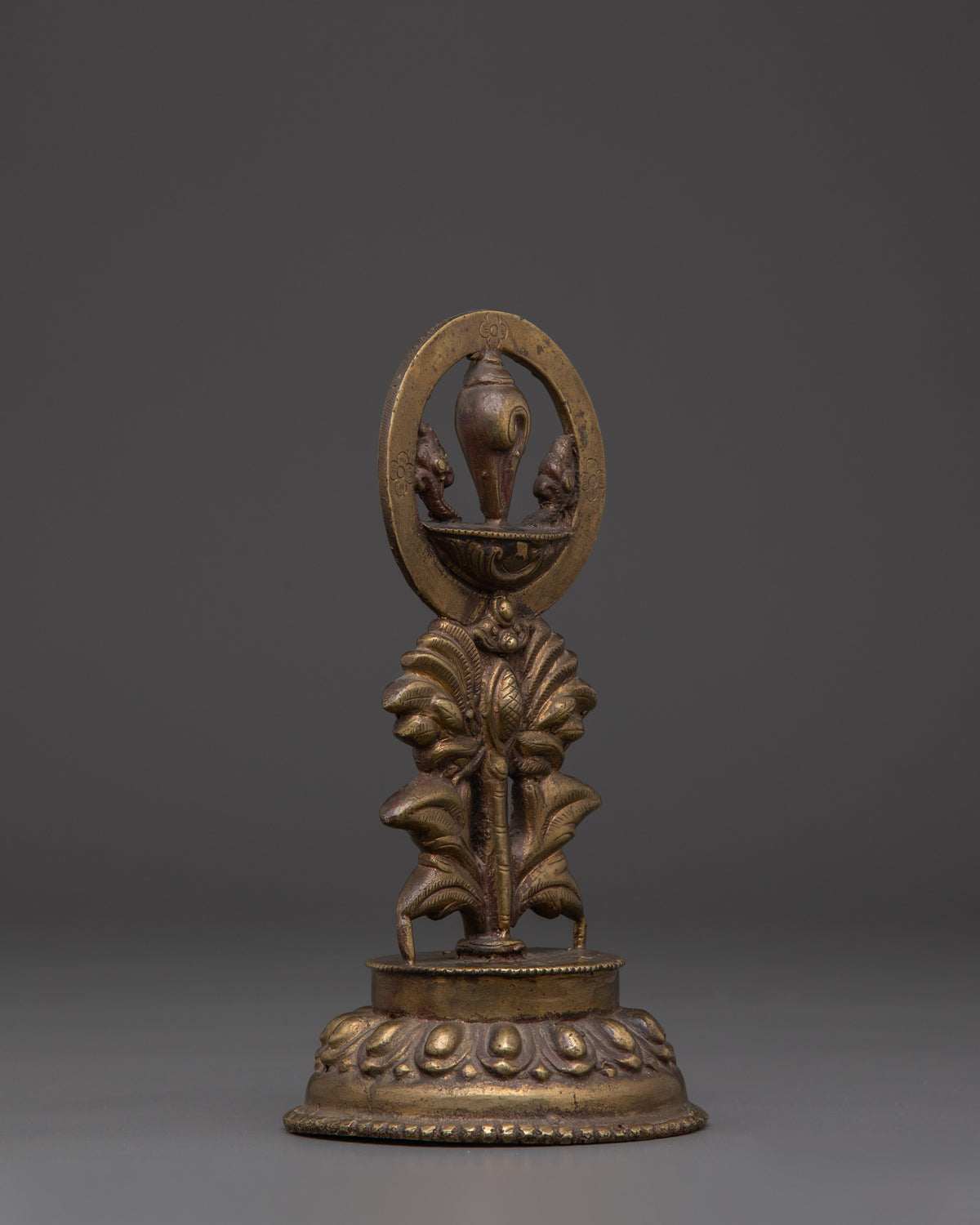 Brass Eternal Flame Auspicious Symbol | Tibetan Buddhist Enlightenment Emblem