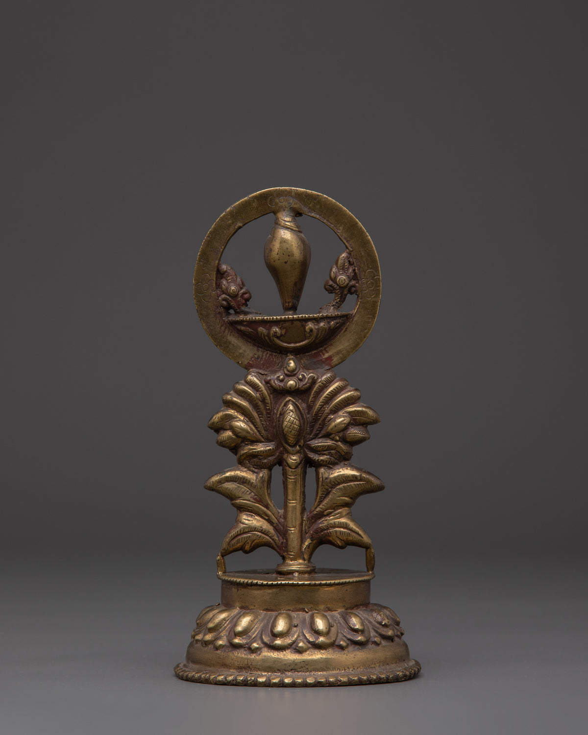 Brass Eternal Flame Auspicious Symbol | Tibetan Buddhist Enlightenment Emblem