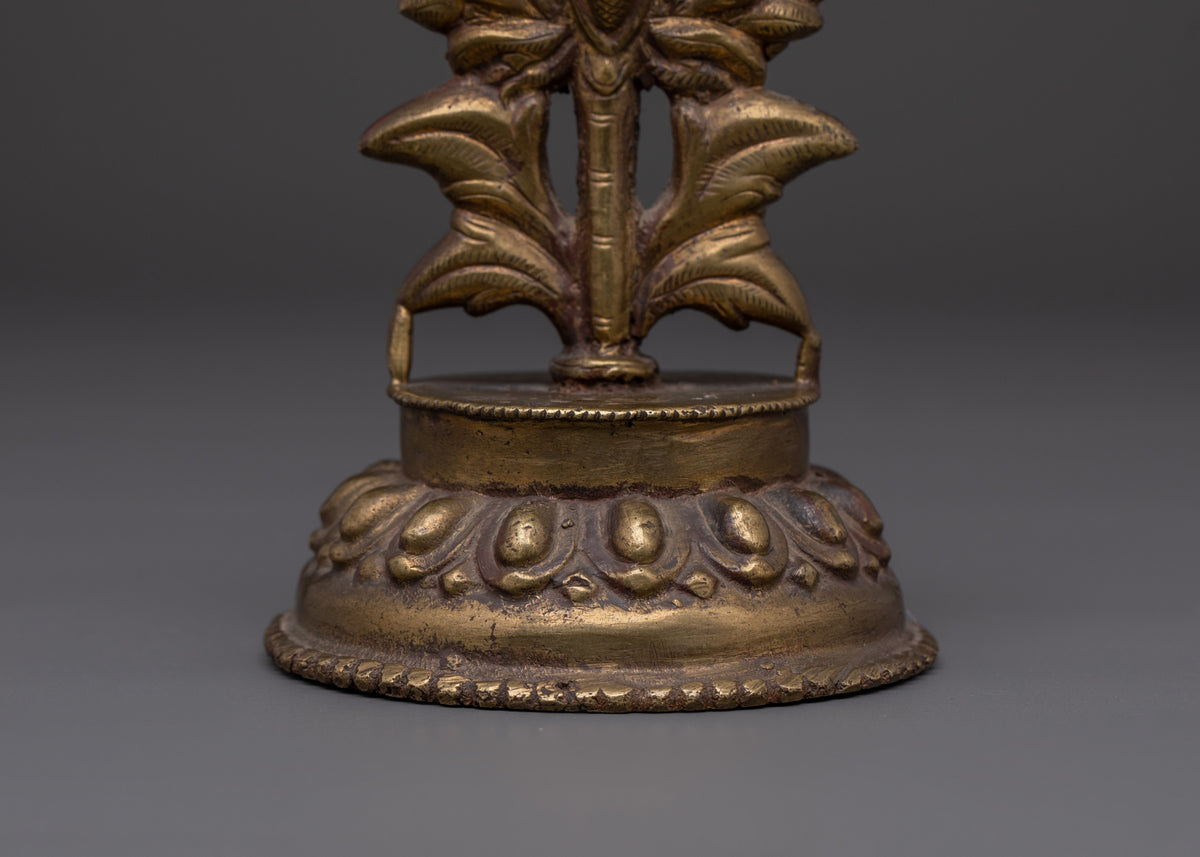 Brass Eternal Flame Auspicious Symbol | Tibetan Buddhist Enlightenment Emblem