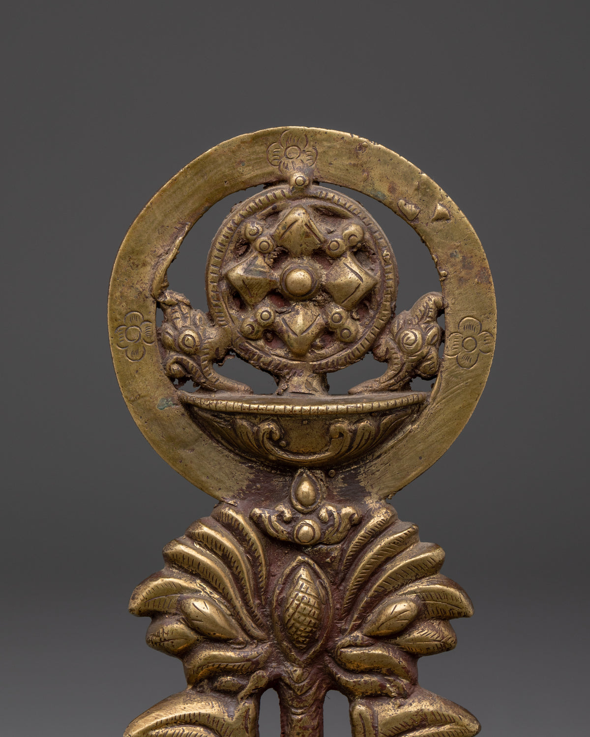 Brass Endless Knot Auspicious Symbol | Tibetan Buddhist Eternal Harmony Emblem