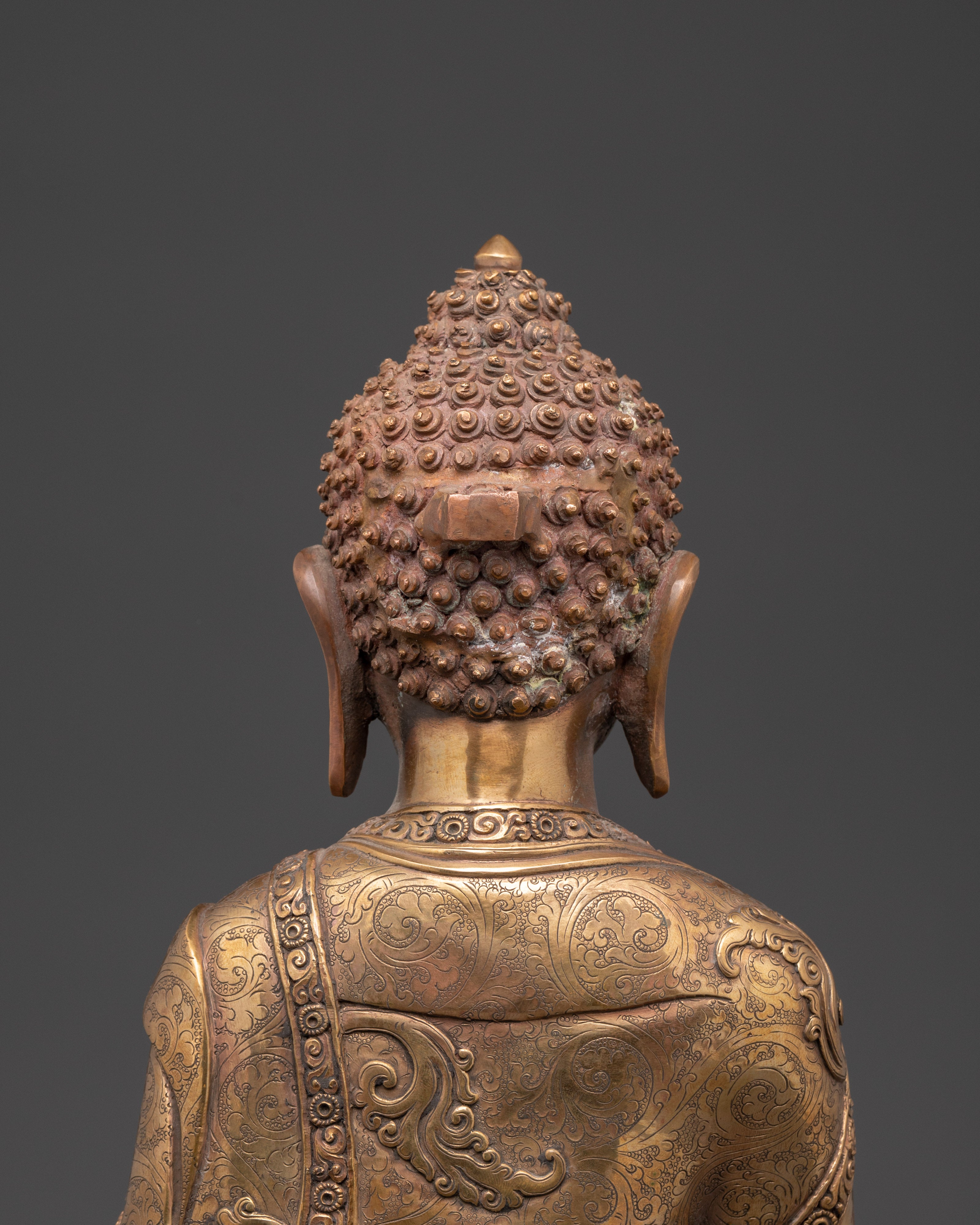 Shakyamuni Buddha Copper Statue With Halo | Figure with Halo