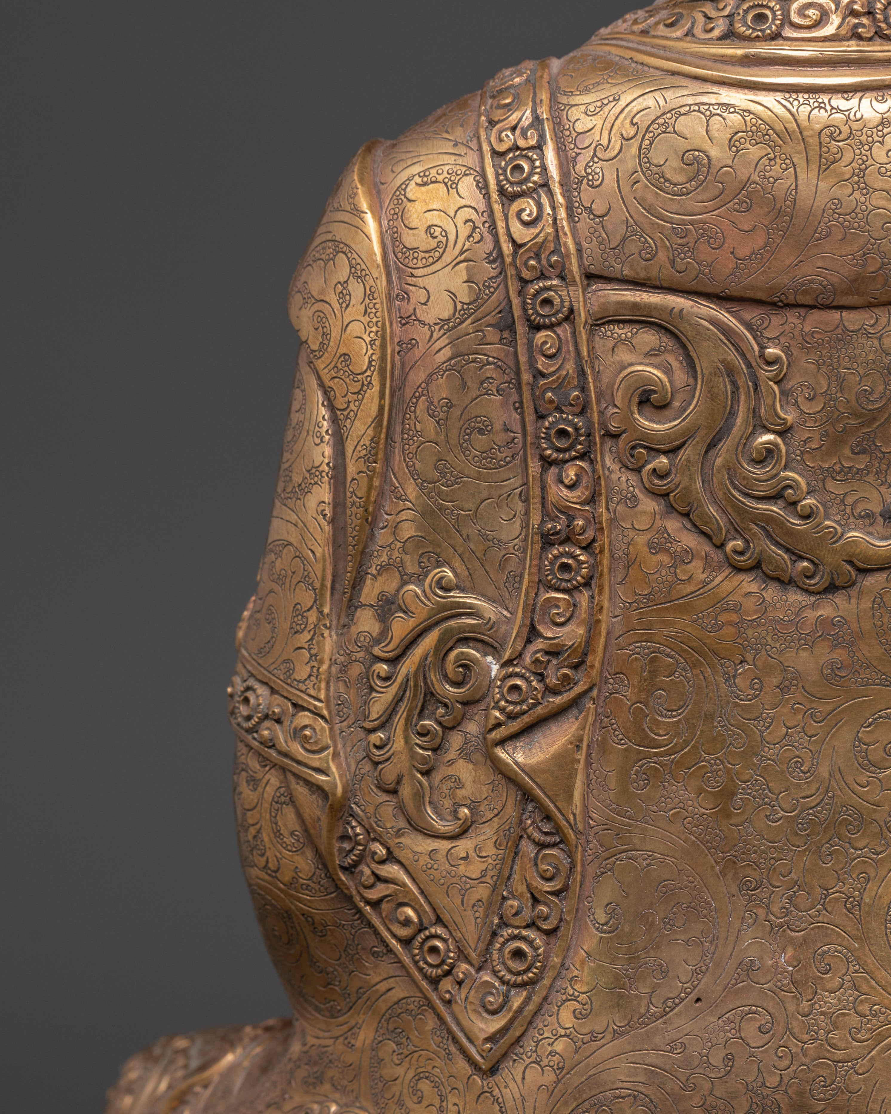Shakyamuni Buddha Copper Statue With Halo | Figure with Halo
