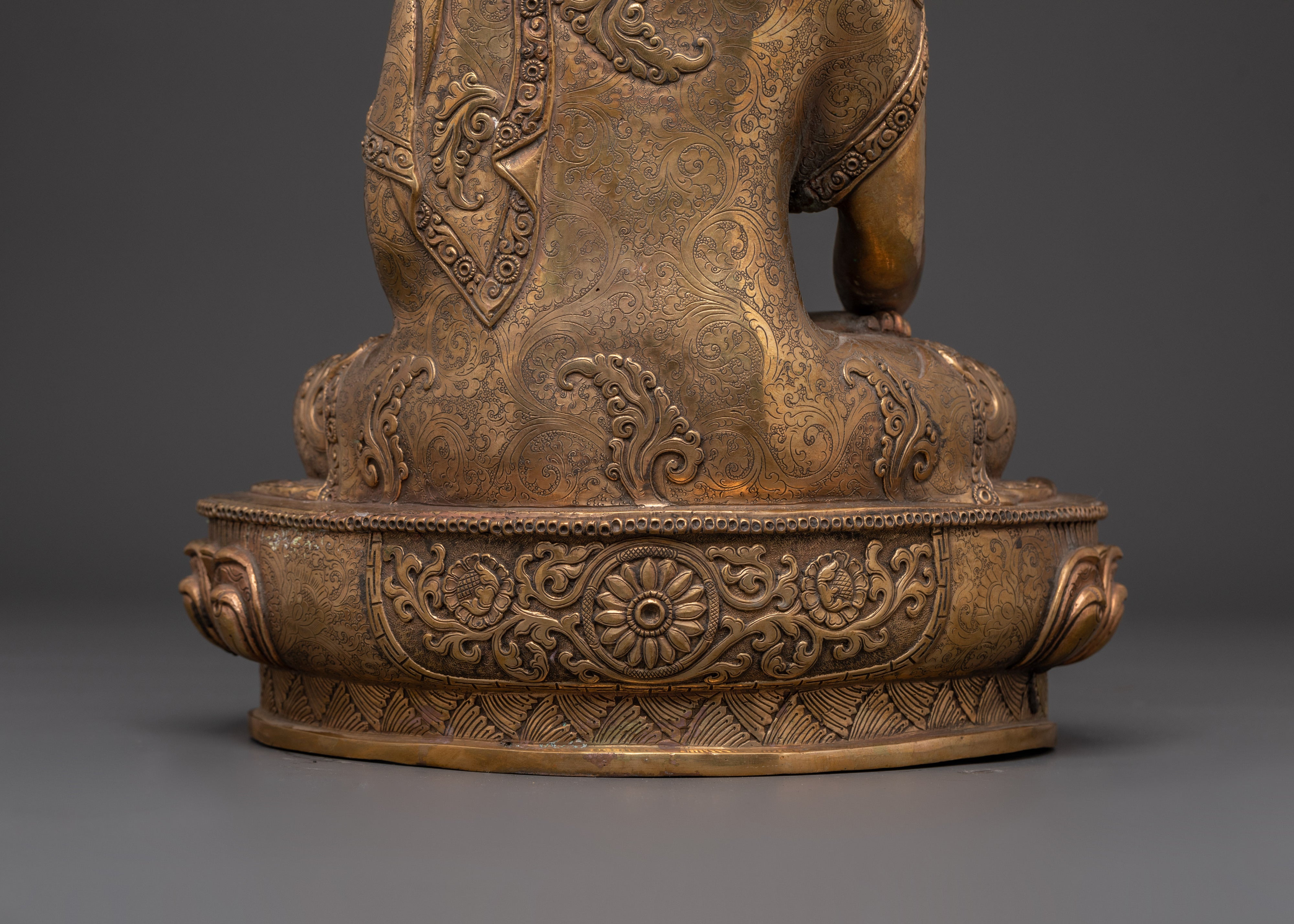 Shakyamuni Buddha Copper Statue With Halo | Figure with Halo