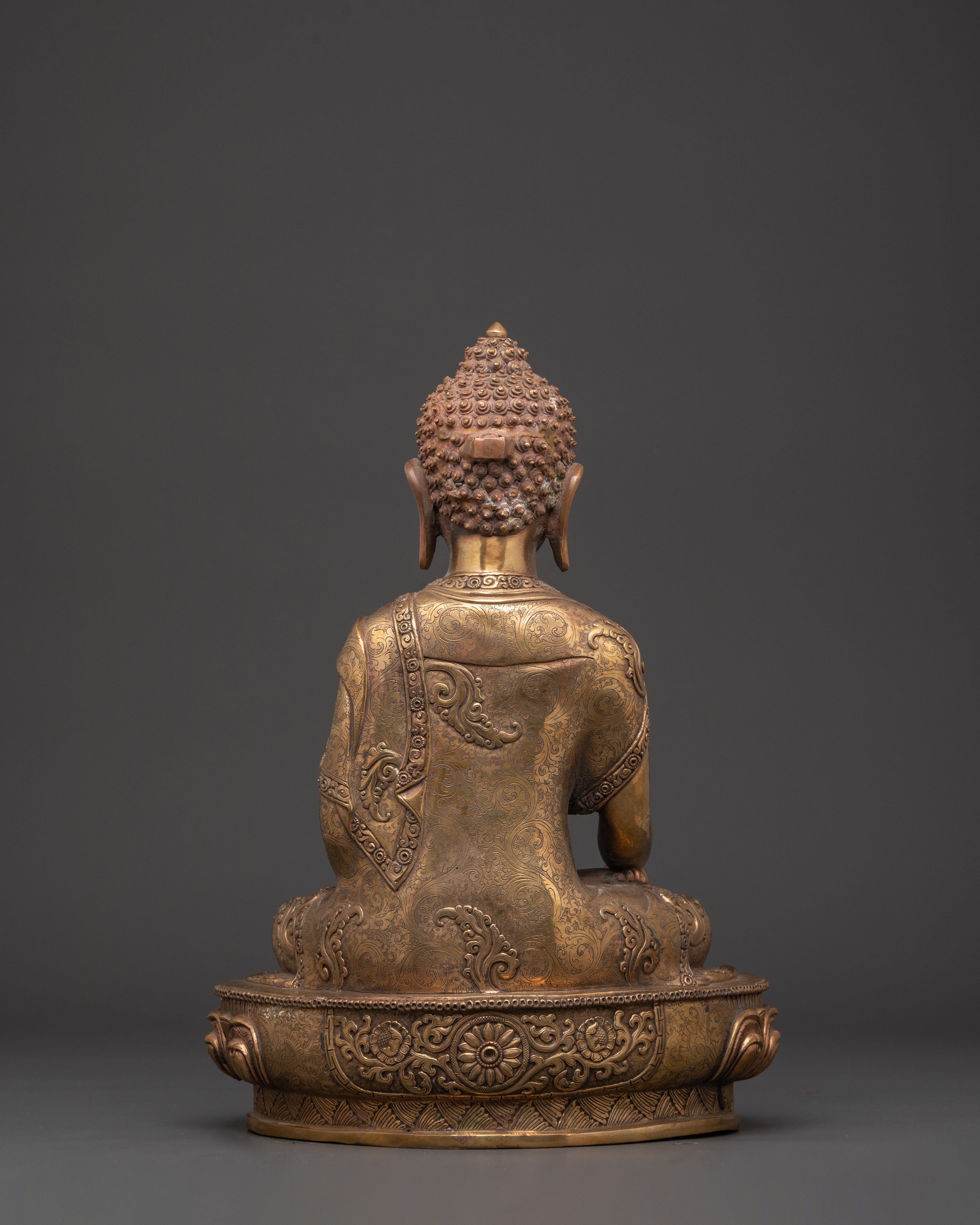 Shakyamuni Buddha Copper Statue With Halo | Figure with Halo