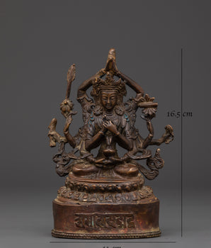Copper Namasangiti Manjushri Statue | Tibetan Tantric Wisdom Deity