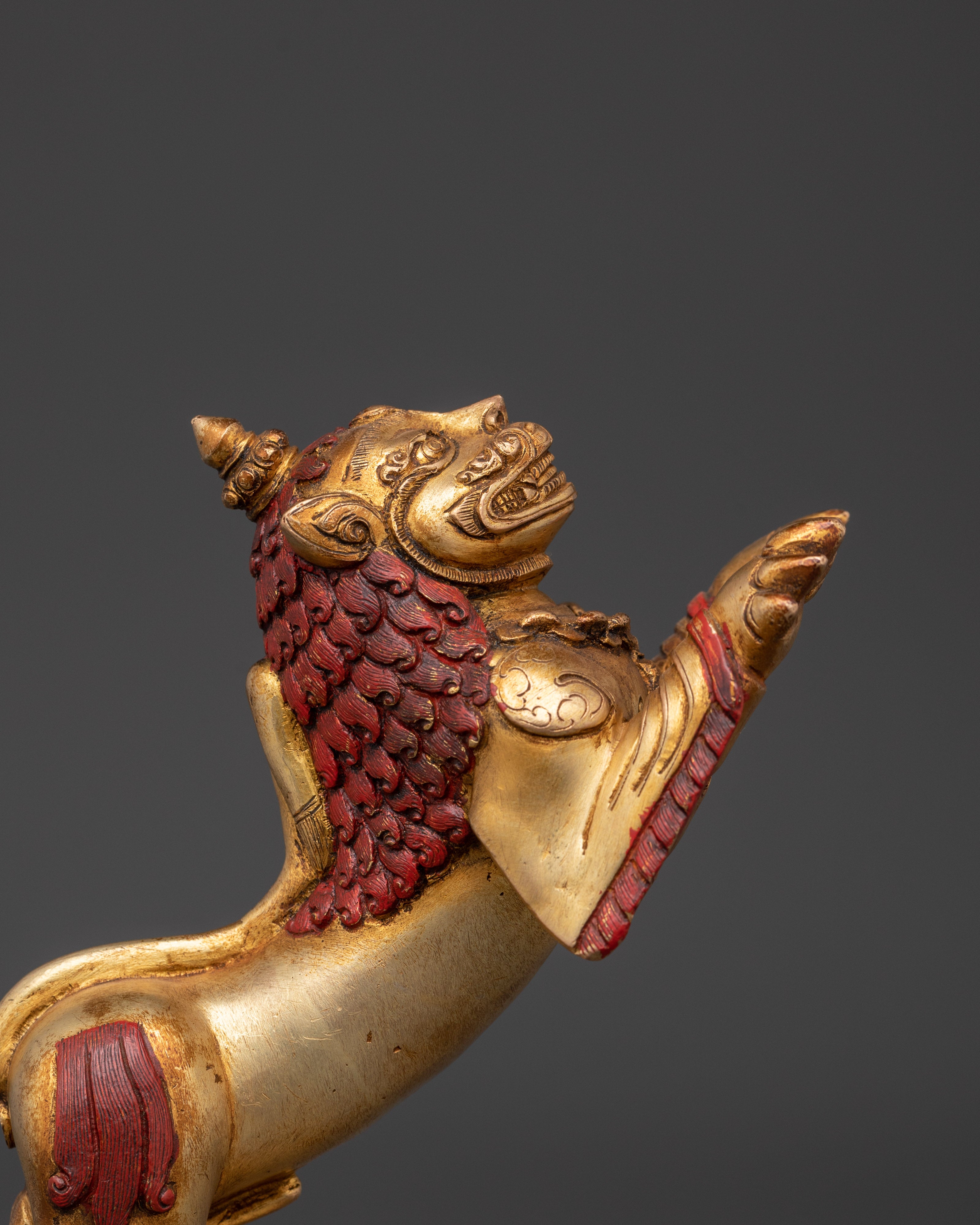 Golden Lion Statues Set | Handcrafted Copper with Gold Plating