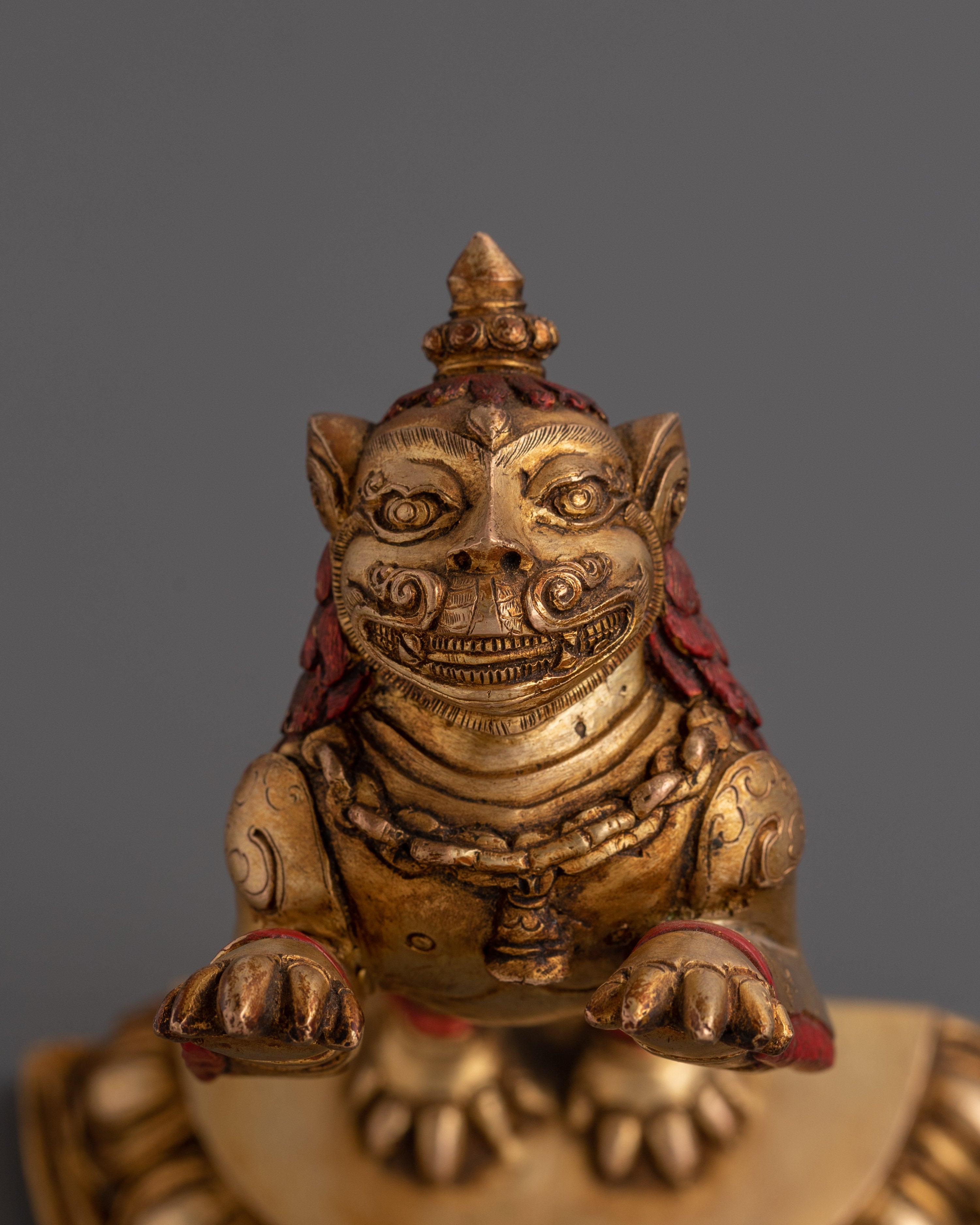 Golden Lion Statues Set | Handcrafted Copper with Gold Plating