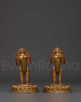 Lion Statues Set 