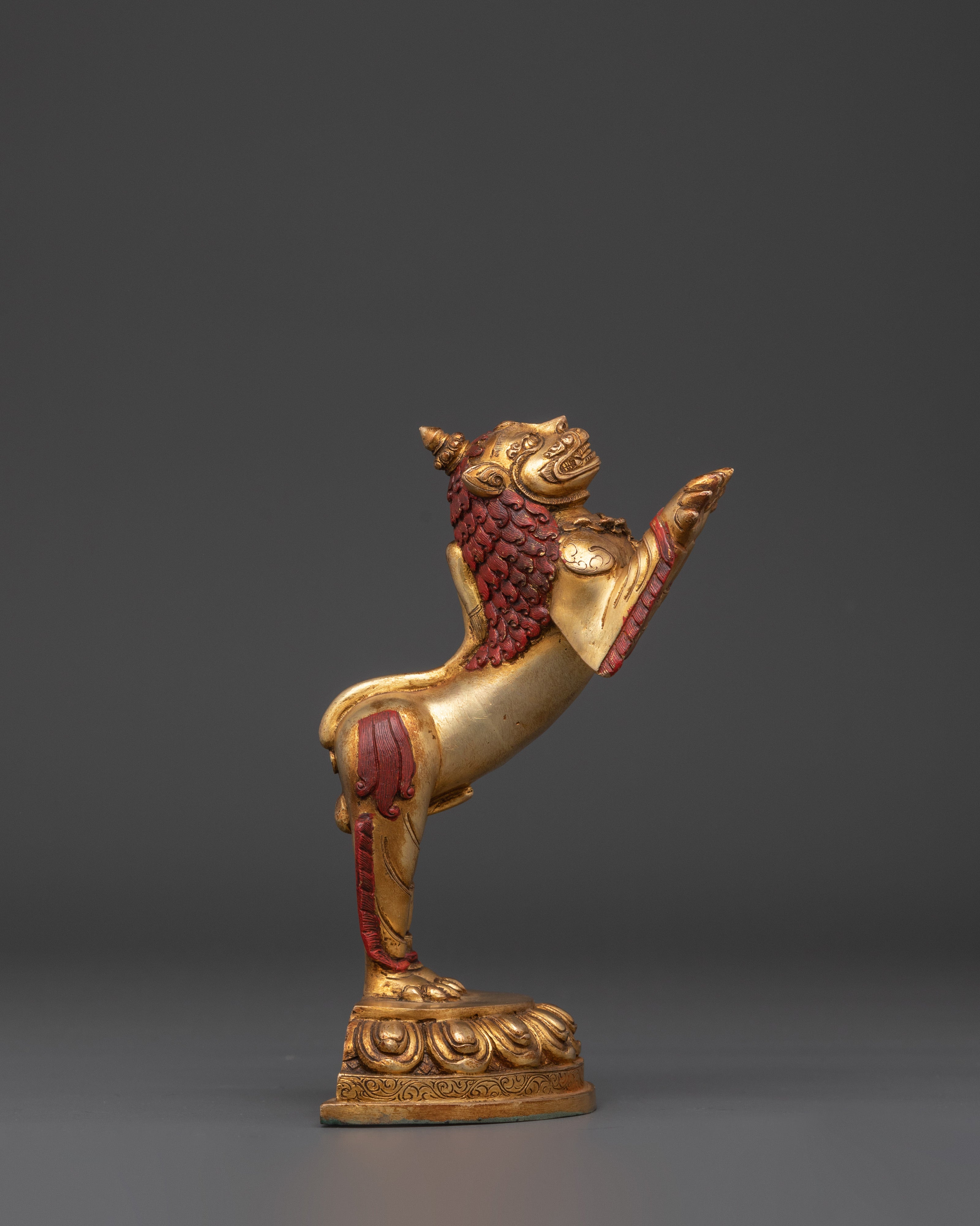 Golden Lion Statues Set | Handcrafted Copper with Gold Plating