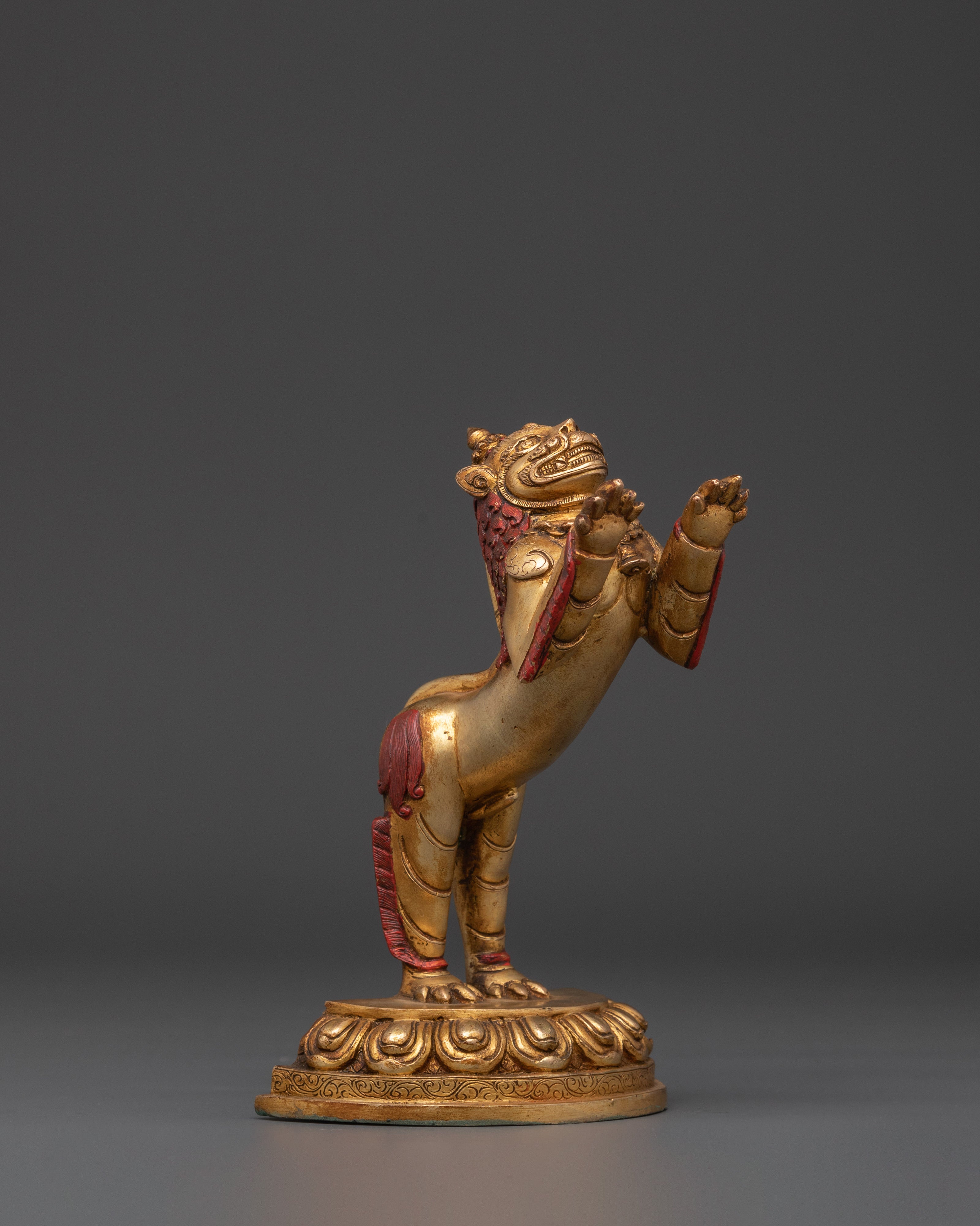 Golden Lion Statues Set | Handcrafted Copper with Gold Plating