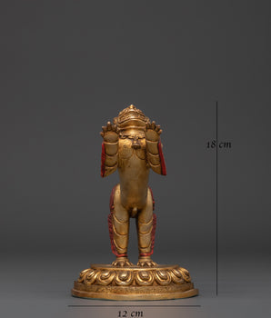 Golden Lion Statues Set | Handcrafted Copper with Gold Plating